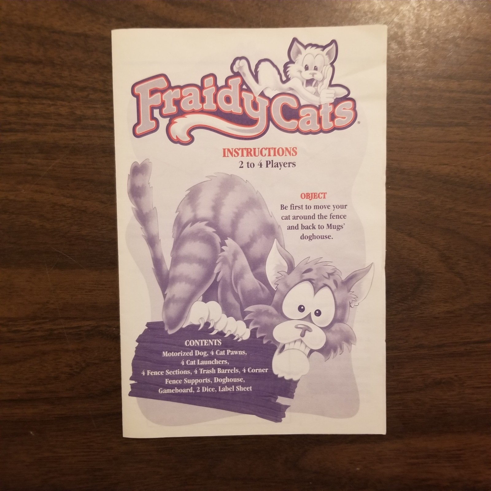 Fraidy Cats Board Game Complete Vintage 1994 Dog Works Cardboard Has Some Wear