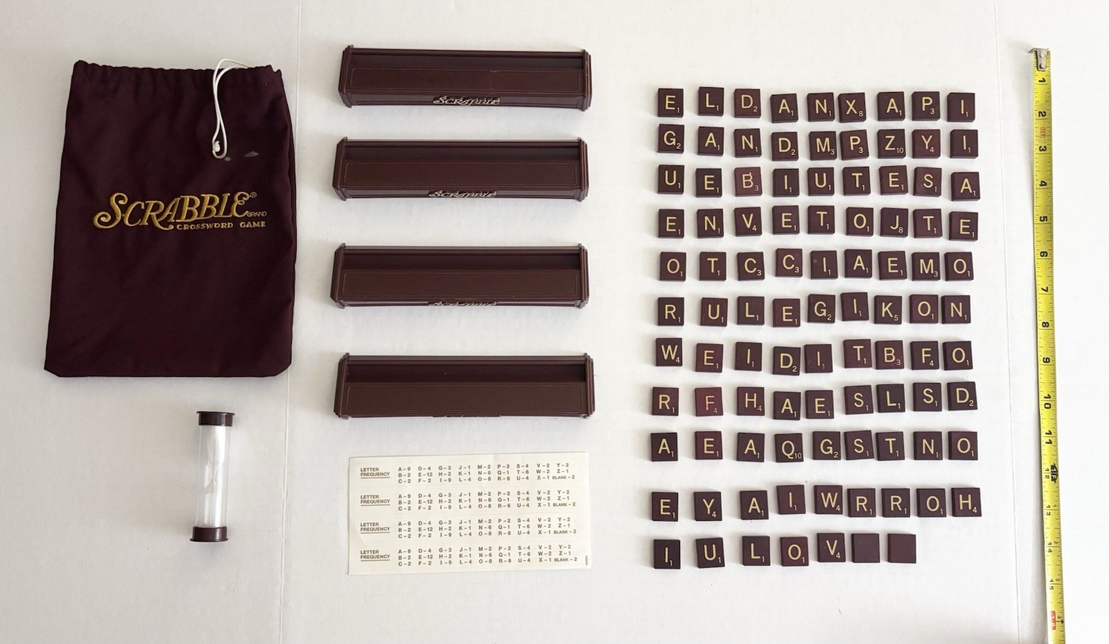 Scrabble Deluxe Crossword Tile Game 97 Pieces & Accessories Parts Lot Fast S/H