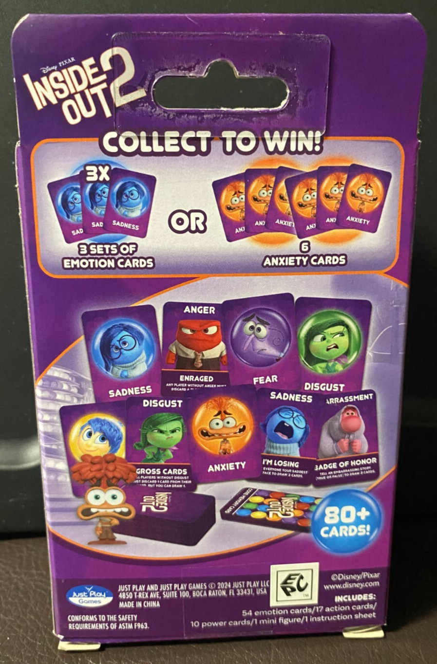 Disney Pixar Inside Out 2 Mixed-Up Emotions Card Game W/ Collectible Figure NEW