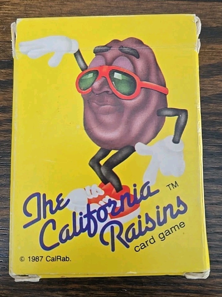 1987 California Raisins Memeory 36 Card Game Age 4 & Up 1 Or More Players. SKU5