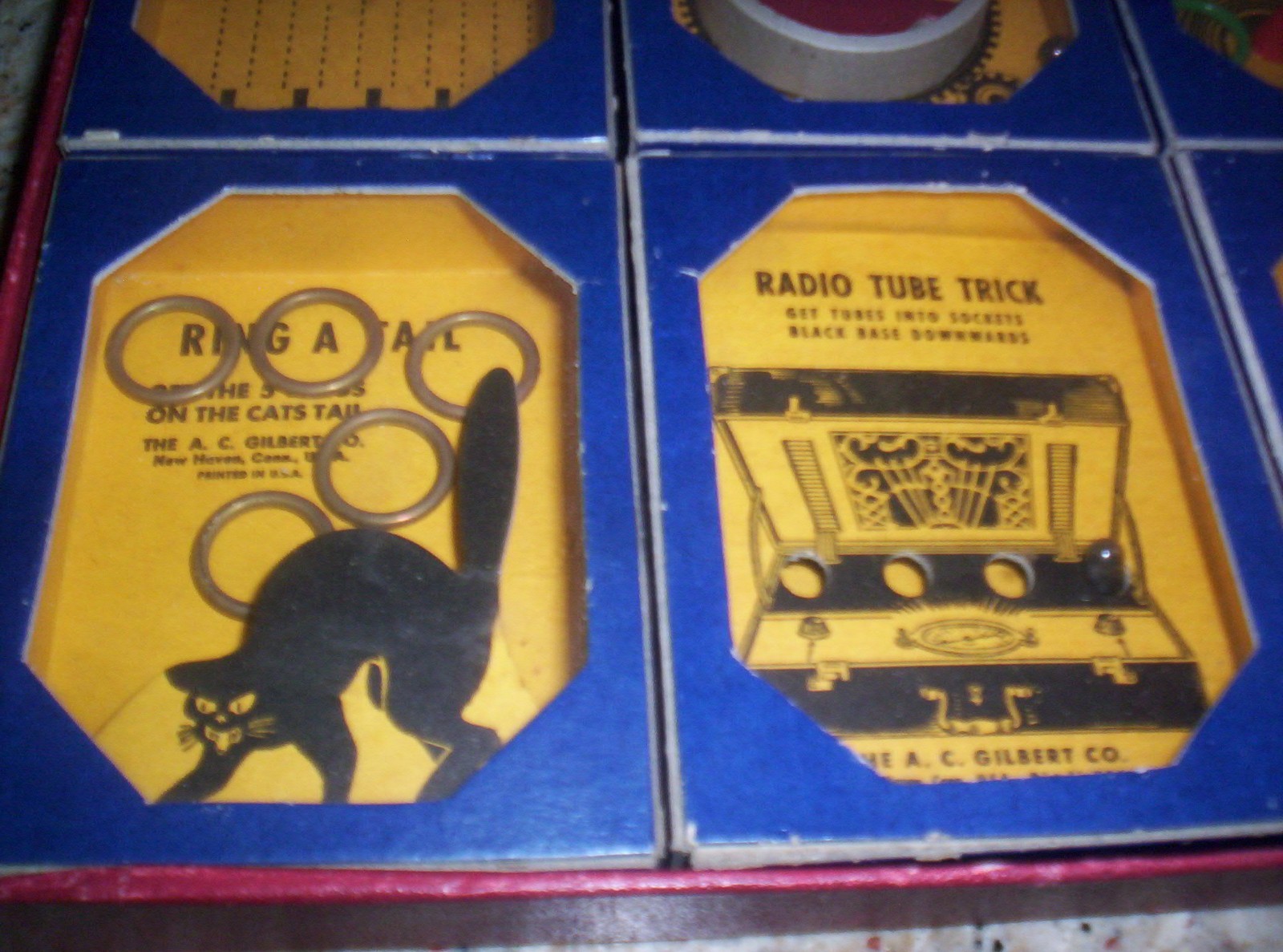 Vintage 1940 A.C. Gilbert Company Mini Dexterity Puzzle Set of 6 NICE!!