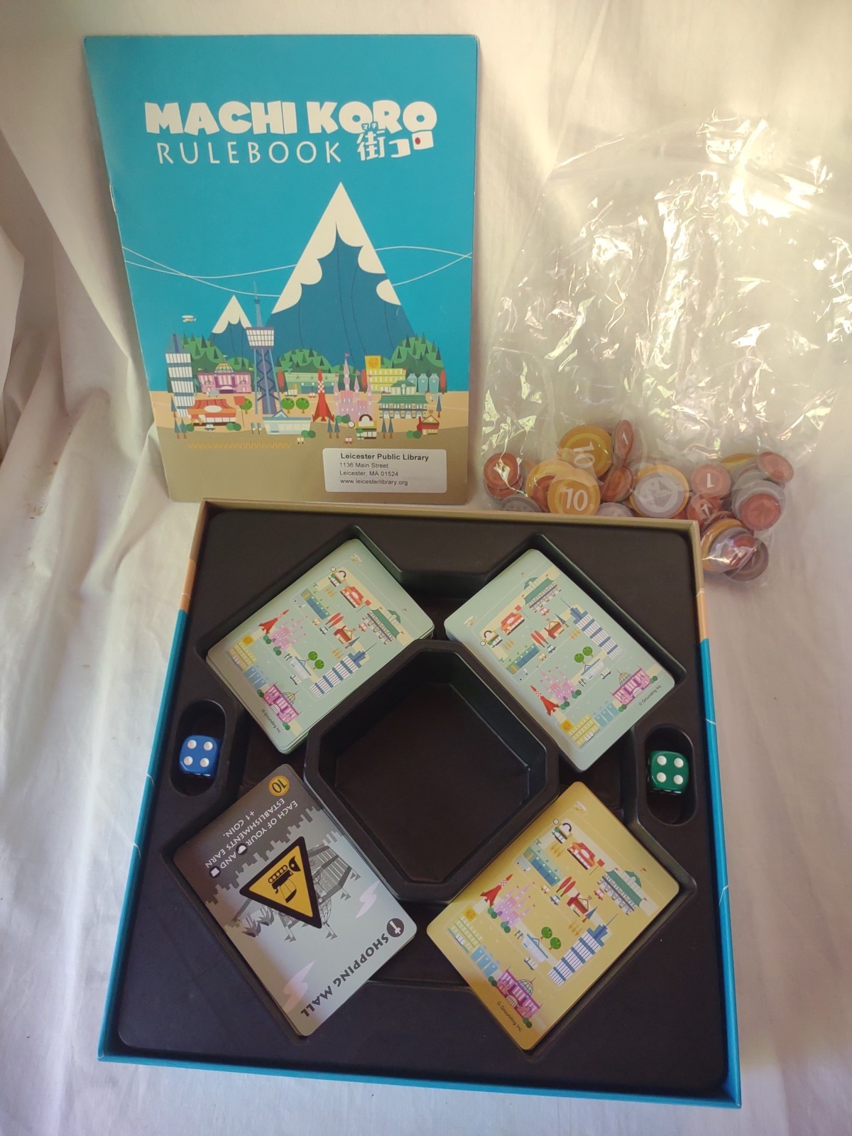 Machi Koro Board Game Masao Suganuma Japanese 2017 Used Missing 1 Coin IDW