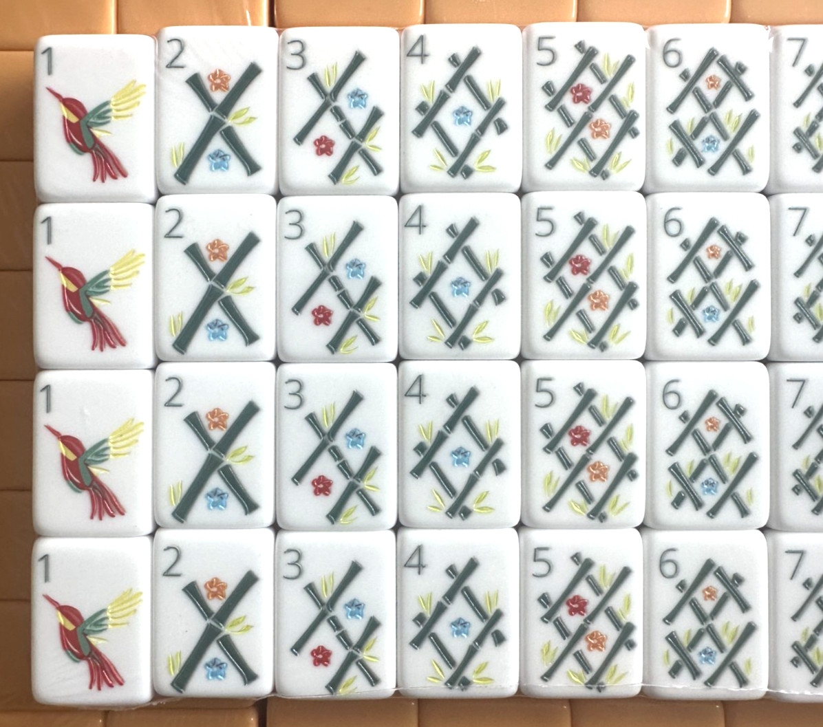 PRINTING ERROR – SUNSET ORANGE 4 Layer Acrylic Mahjong Tile Set READ DESCRIPTION