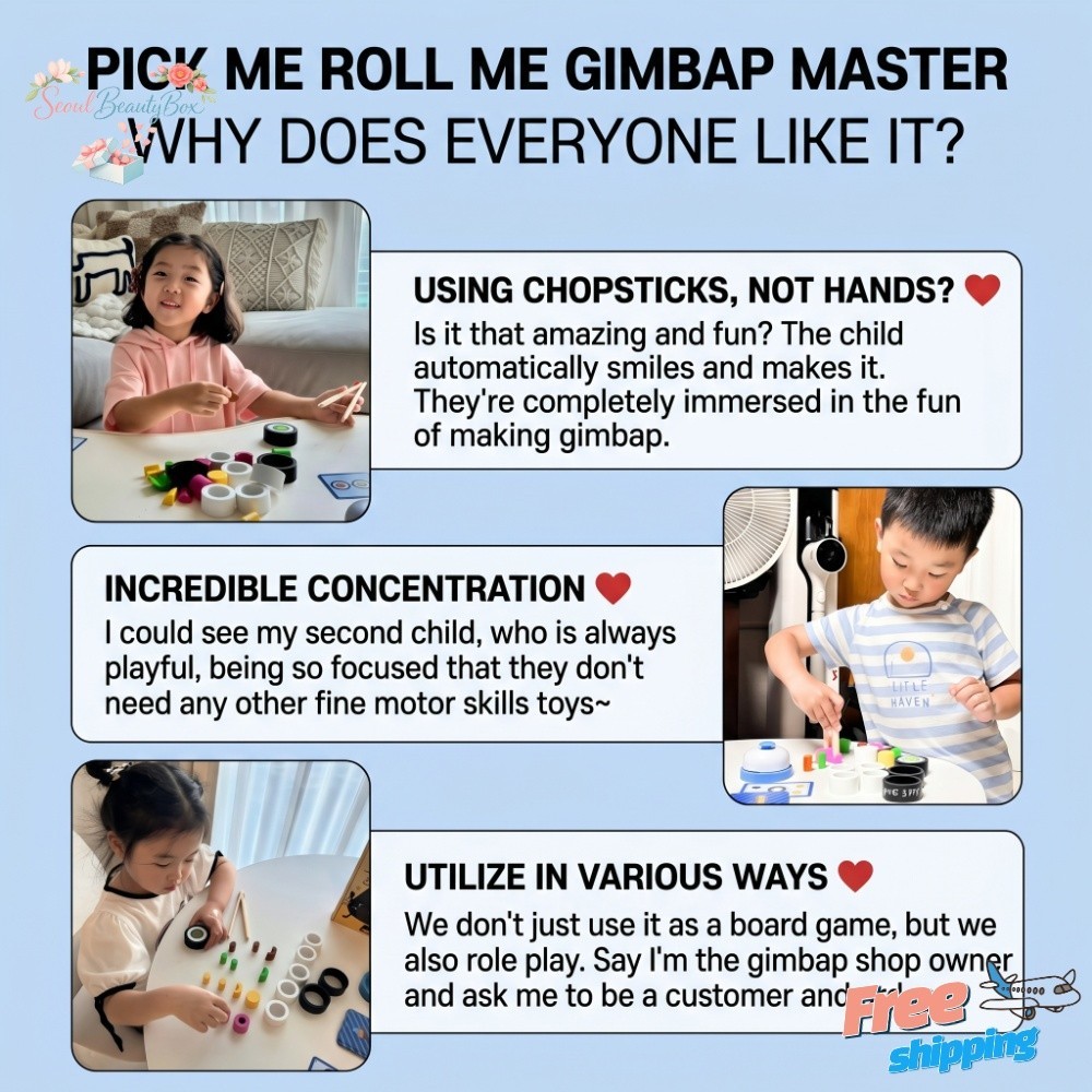 Growit Pick Me Roll Me Gimbap Master Board Game Dexterity Korea