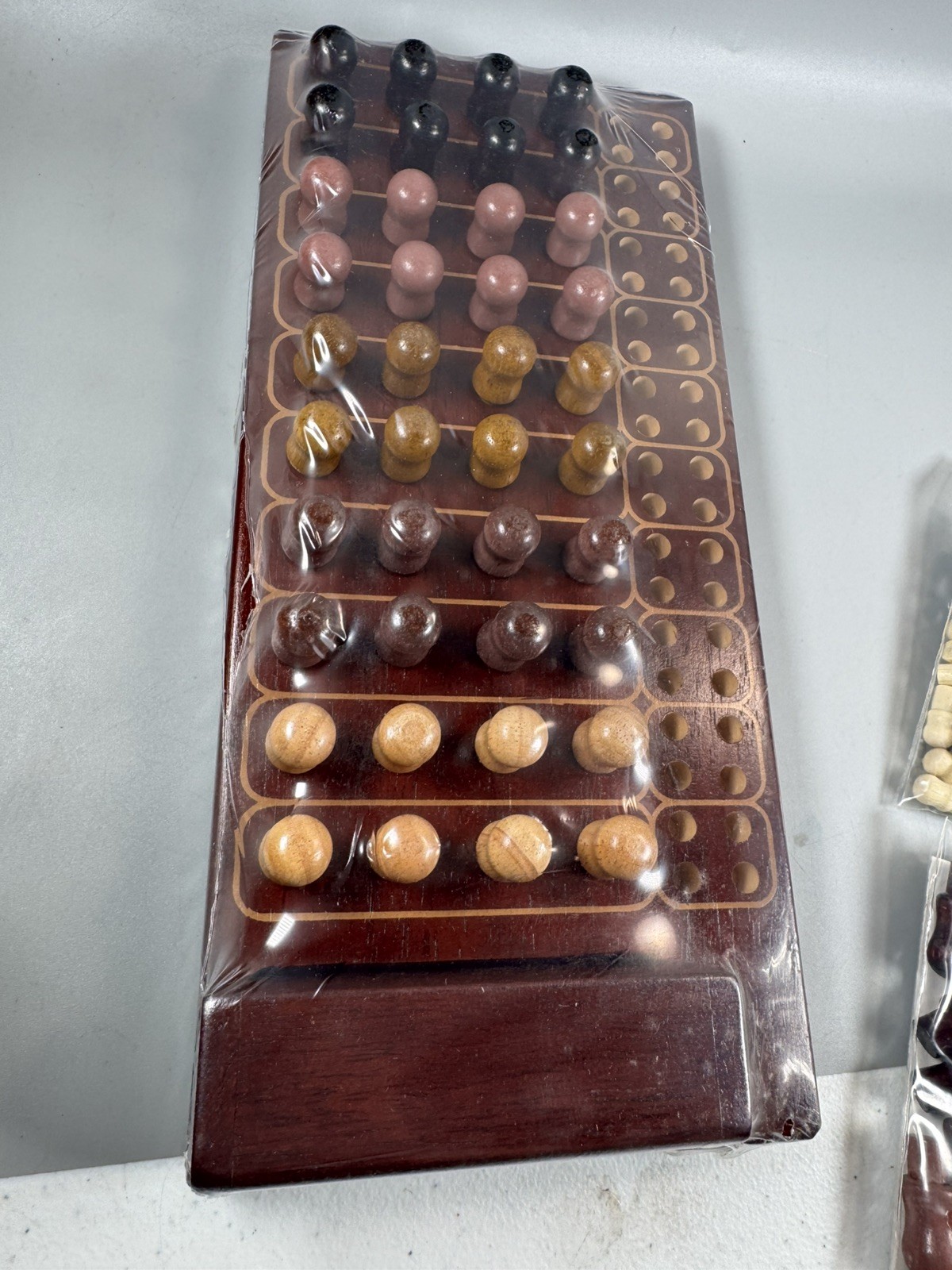 Wood Master Logic Game Set Complete Board Pegs Puzzle Thailand