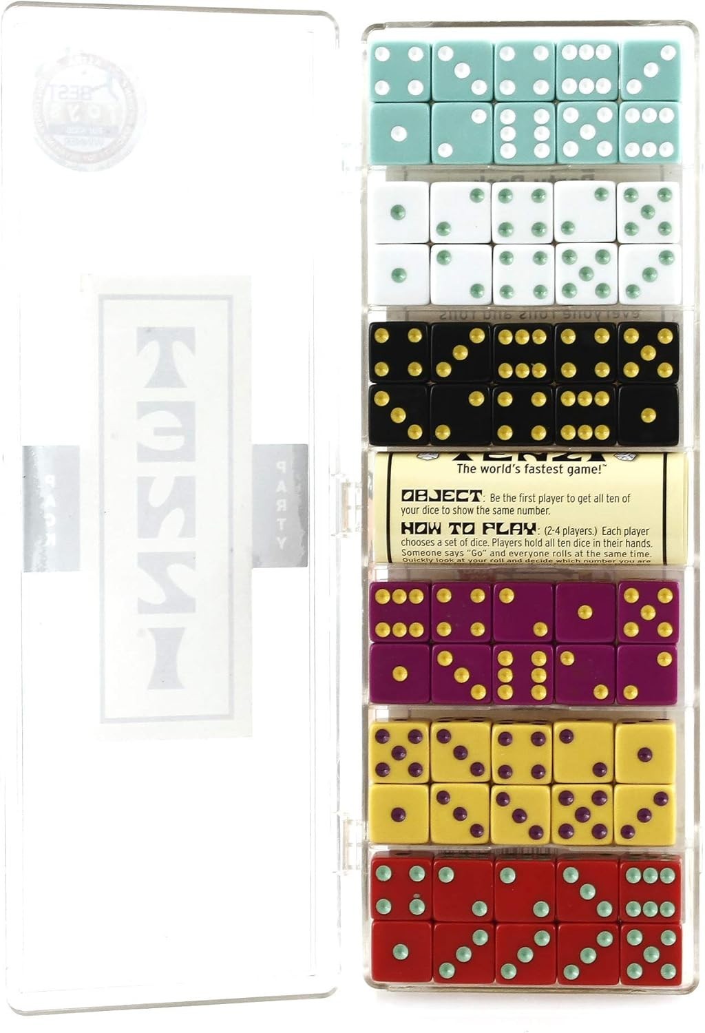 World’s Fastest Dice Game: Tenzi Party Pack for 2-6 Players, Colors May Vary