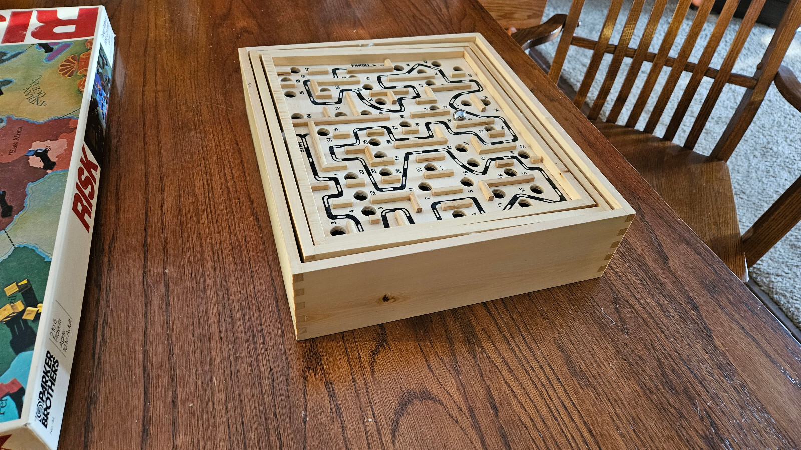 STERLING Games Large Wooden Labyrinth 13.5 x 13 Marble Ball Tilt Maze Wood