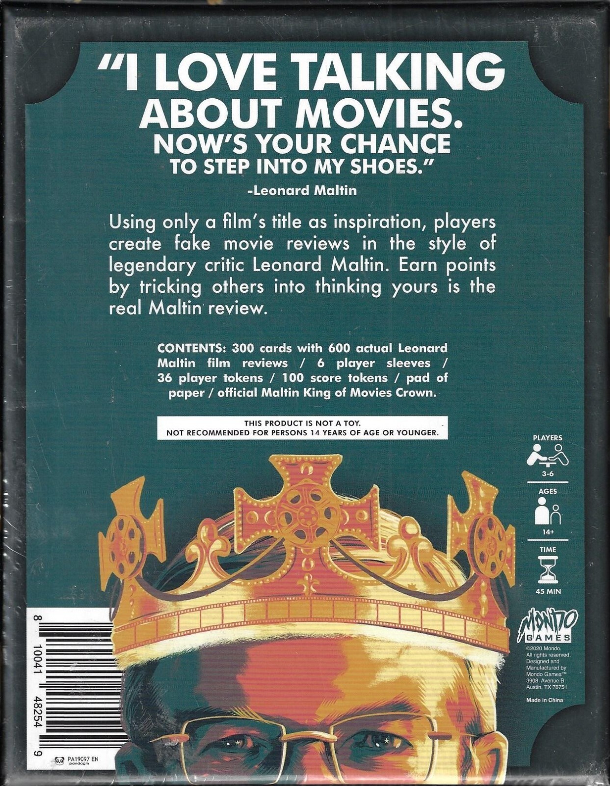 King of Movies: The Leonard Maltin Game (2020, Mondo Games) New