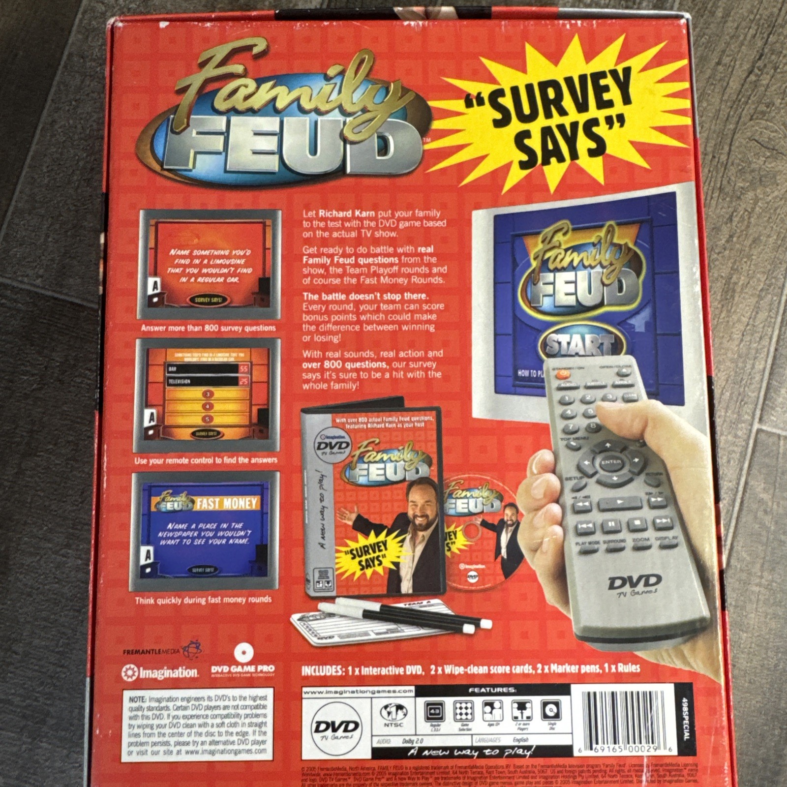 Family Feud DVD Game Richard Karn Survey Says Game Show 2005