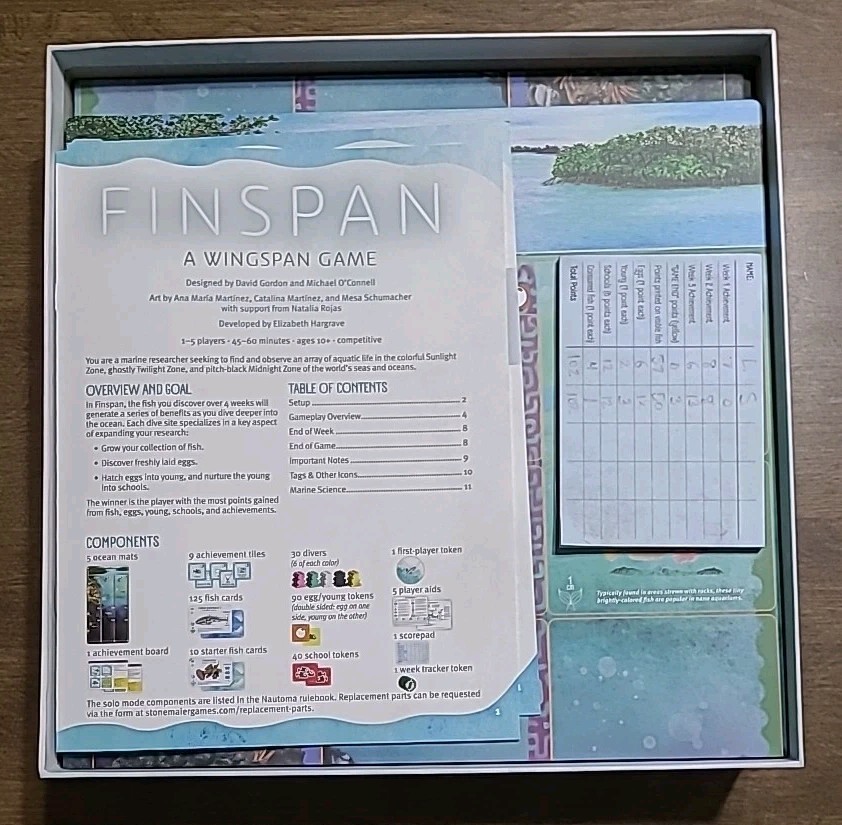 Finspan Storage Solution Box Insert – Board Game Upgrade – 3d Printed ANY COLOR