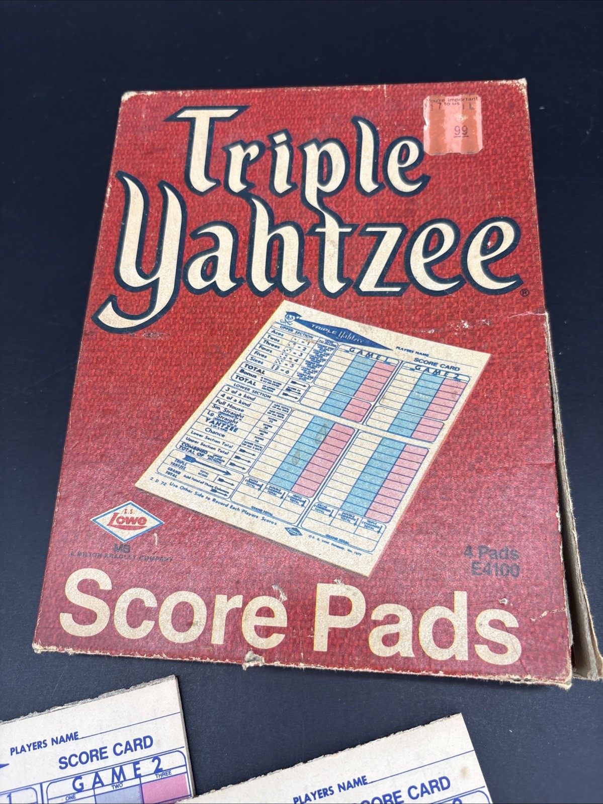 Vintage Yahtzee, Triple Yahtzee & Kismet Score Pads – 15 Pads Total