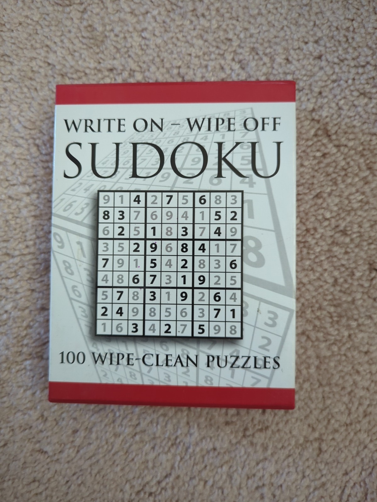 SUDOKU 100 Wipe Clean Puzzles Write On Wipe Off