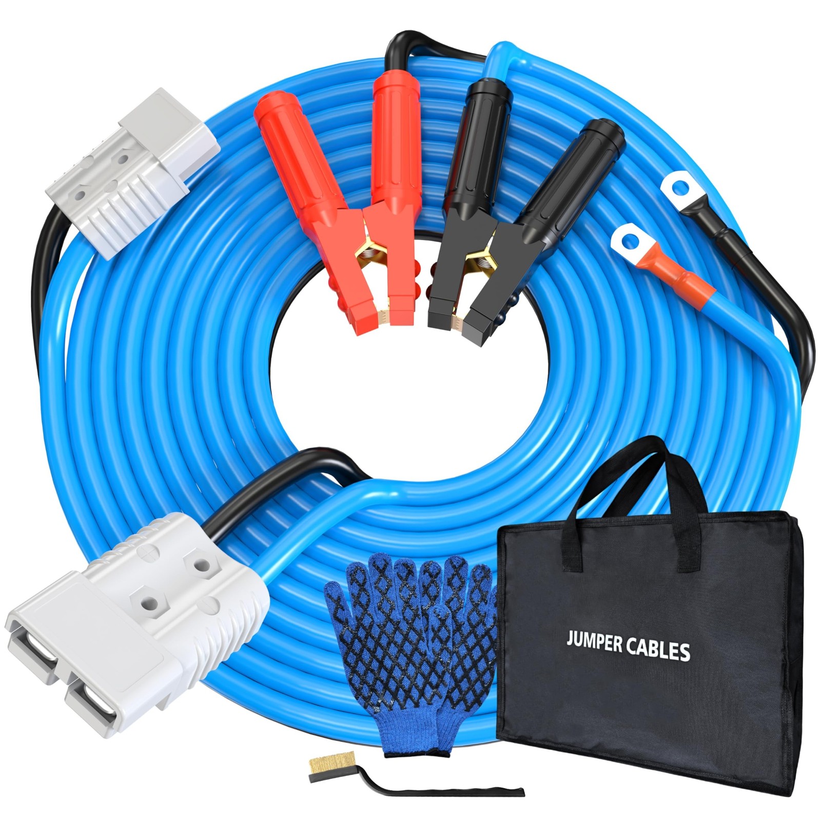 0 Gauge 30 Feet Jumper Cables Heavy Duty for Car, Quick Connect Plug Sets 100…