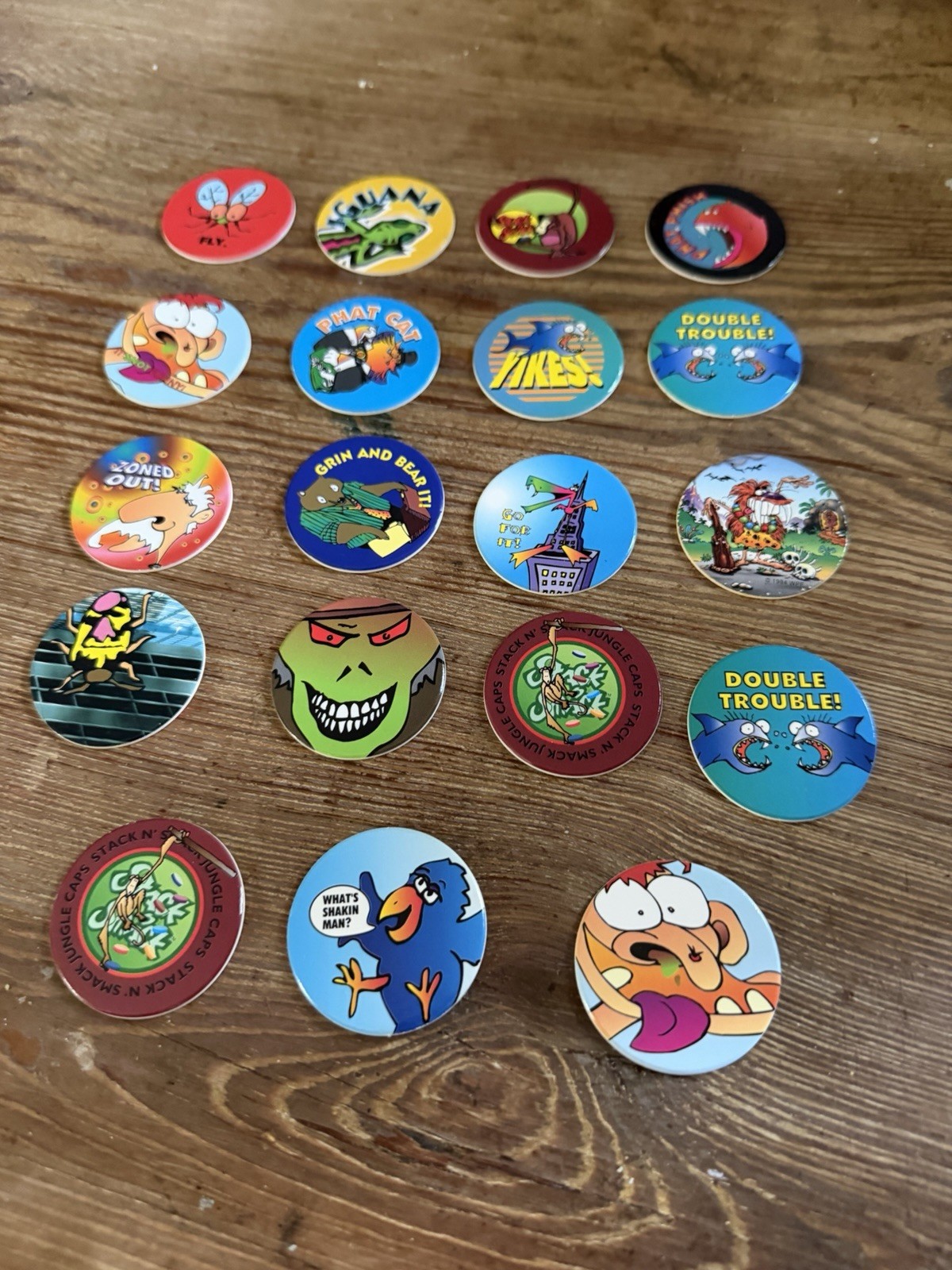 1990s Original 299 POGS & 10 Slammers/Game Boards/Notebook/Plastic storage box