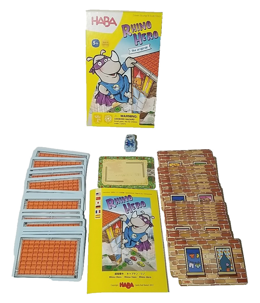 Complete – RHINO HERO The Original – Game by HABA 2-5 Players 3-D Stacking Game
