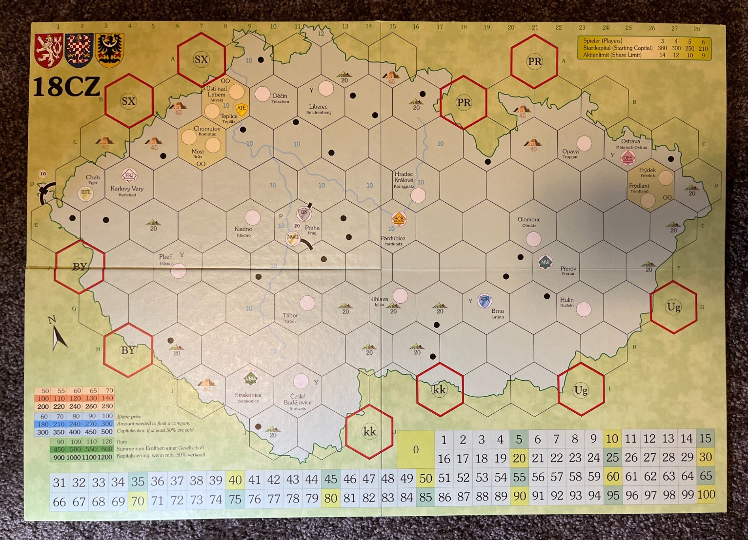 18CZ Railway Comes to Czech Lands 18XX Railroad Game FOX IN THE BOX Lonny CIB