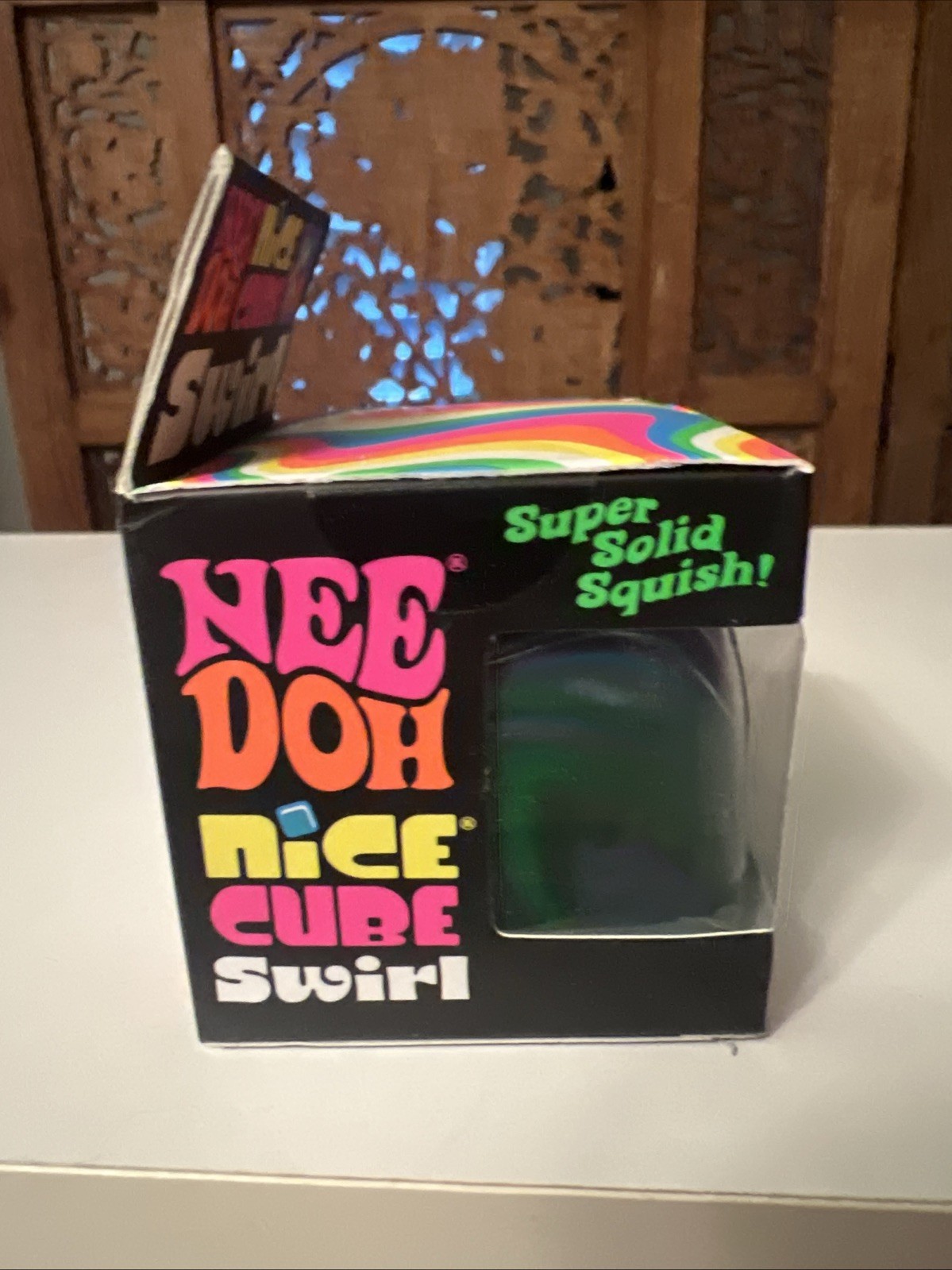 NeeDoh Nice Cube Swirl Nee Doh Squishy Swirl Cube Blue Purple NEW