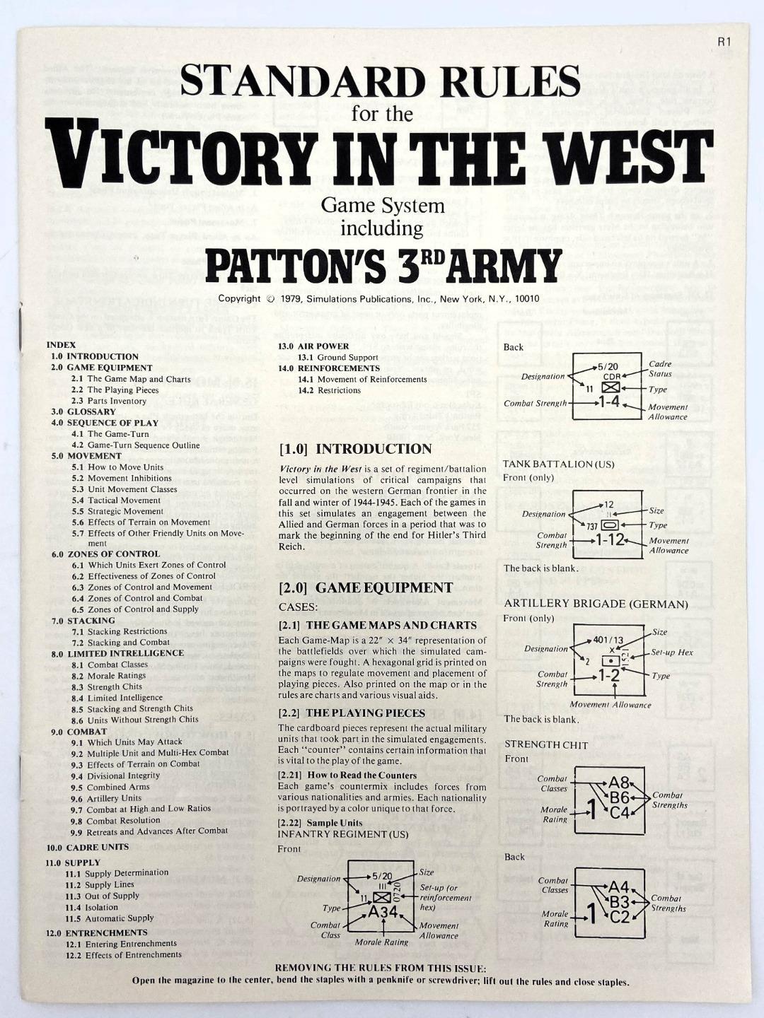 1979 SPI, Victory in the West Game System, Patton’s 3rd Army, Unpunched w/Map