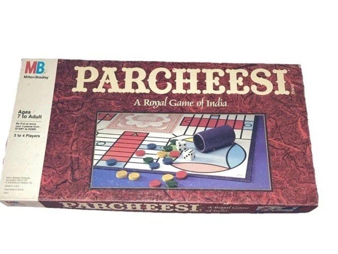 Vintage Milton Bradley Parcheesi Board Game 1989 Complete Extra Player Pieces
