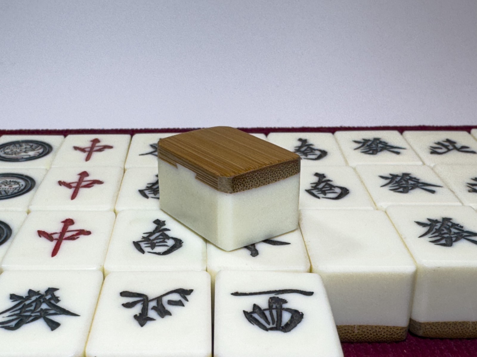 Vintage Bone & Bamboo Mah Jong Set