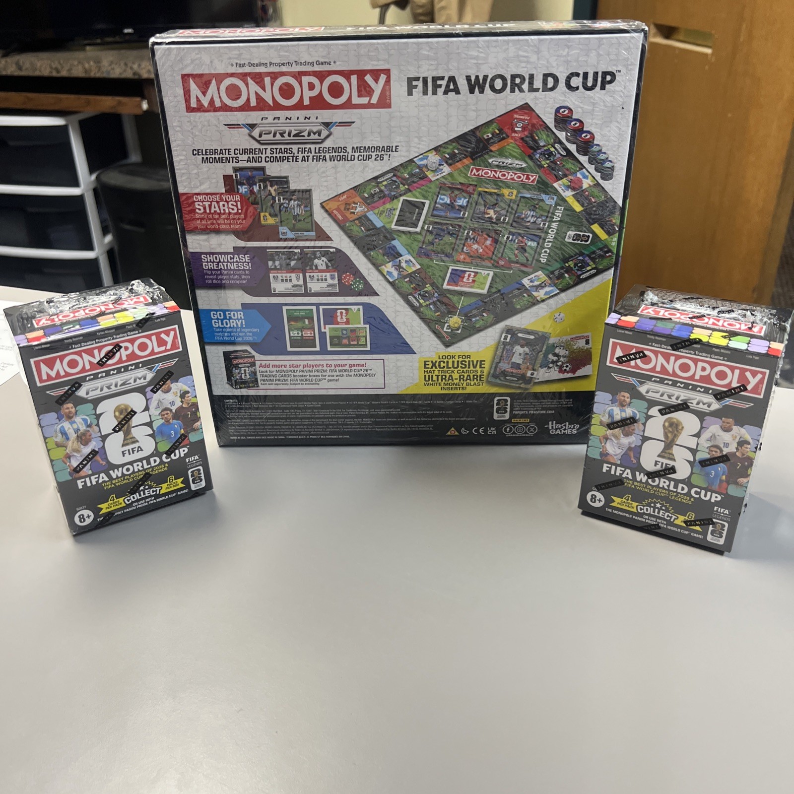 Monopoly Panini: Prizm FIFA World Cup Board Game (2026)- 2 BOOSTER BOX INCLUDED