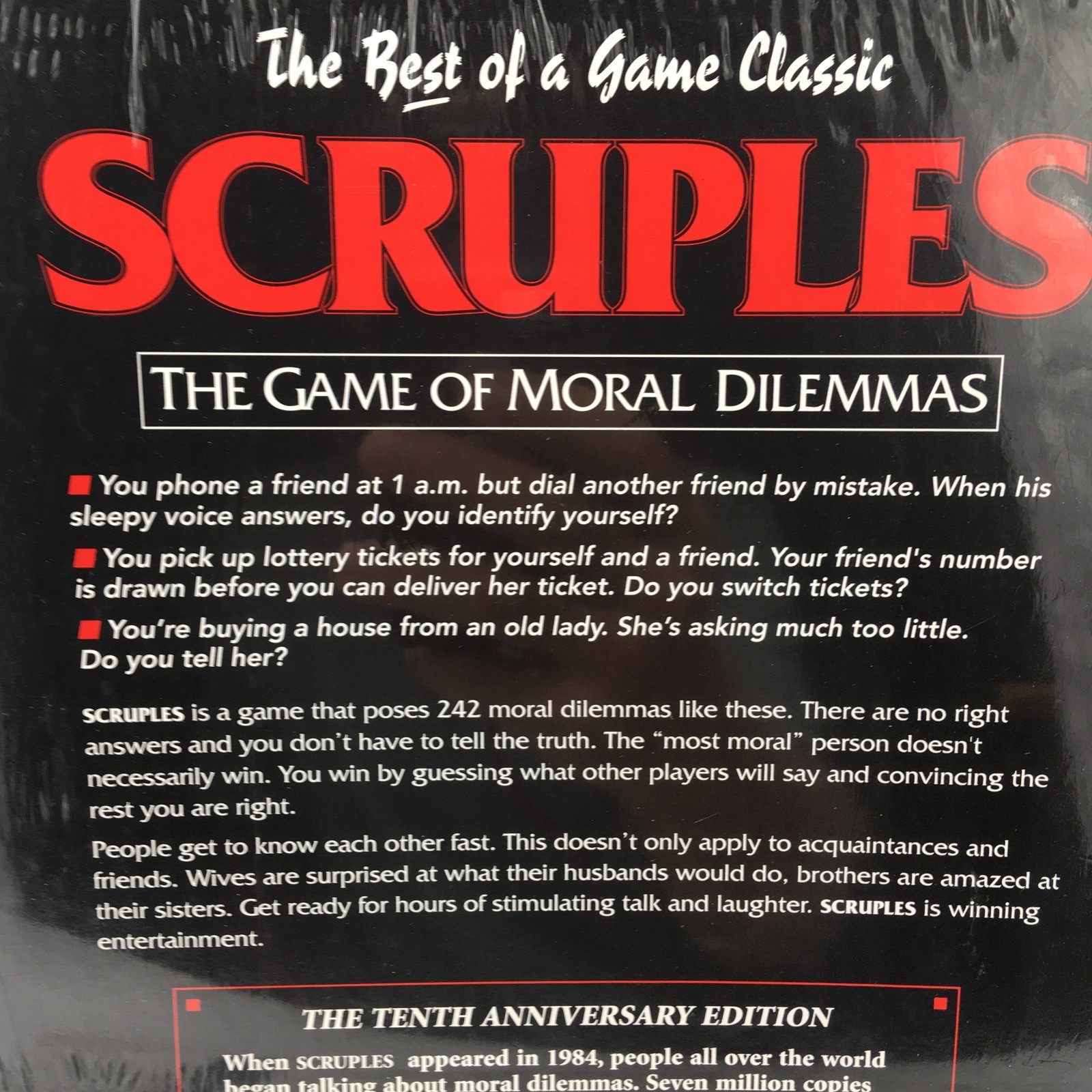 1994 The Best of A Question of SCRUPLES 10th ANNIVERSARY EDITION. SEALED NEW