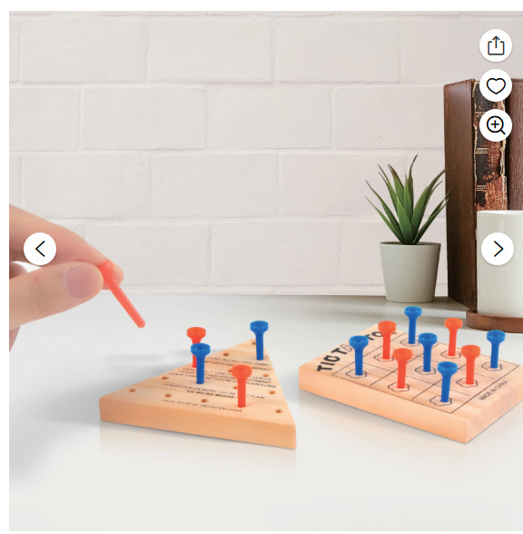 New Zummy Tic Tac Toe & Solitaire Mini Wooden Games