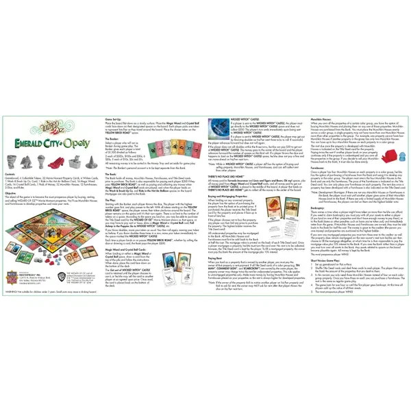 The Wizard of Oz Emerald City Opoly | Collector’s Edition Set