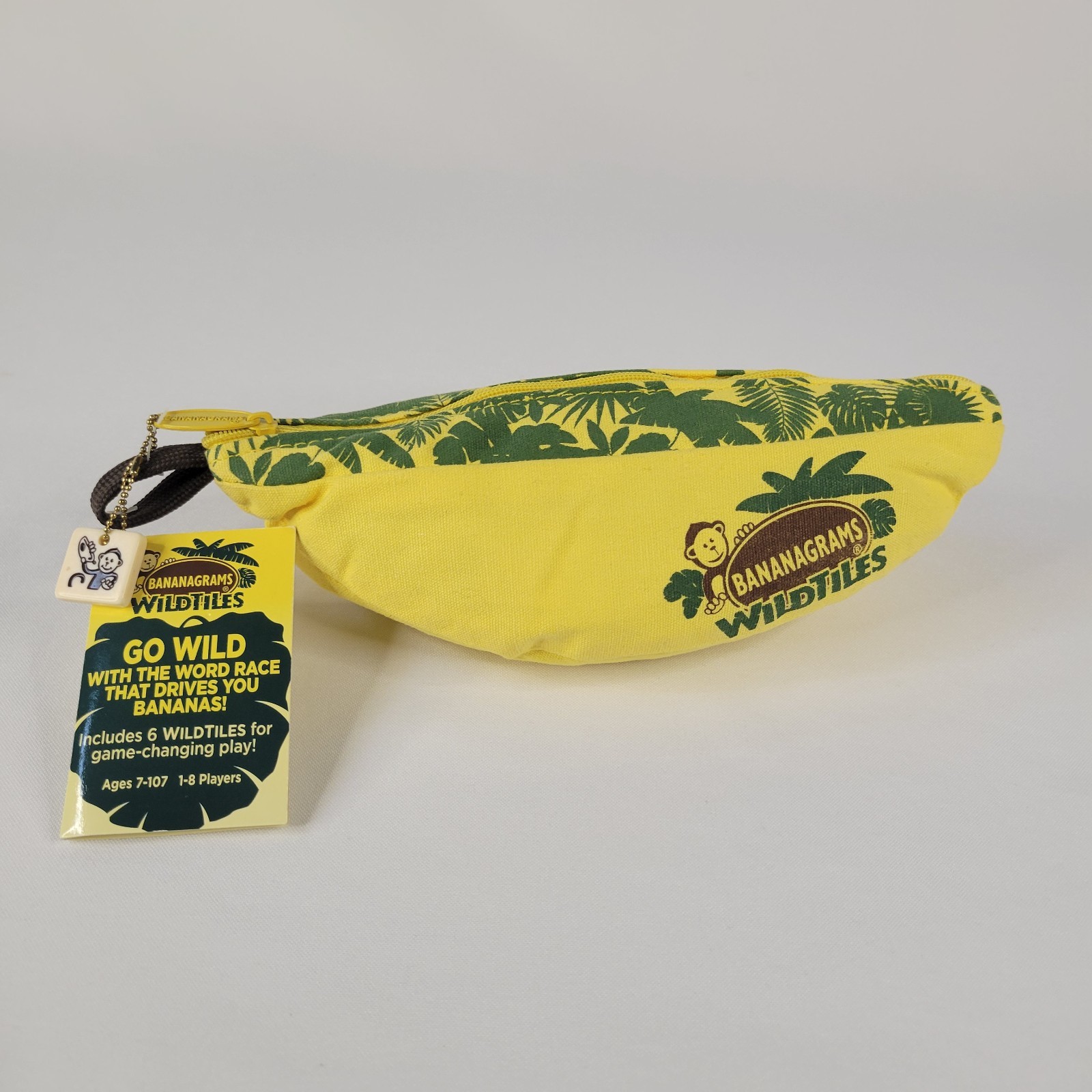 2014 Bananagrams Wild Tiles Fun Word Game Family Night Yellow Banana Case Monkey