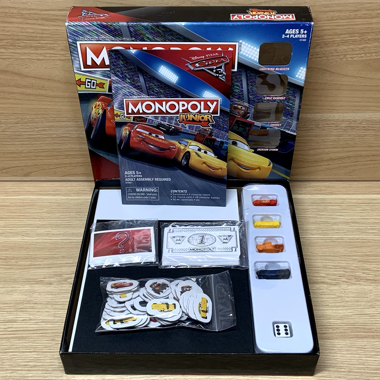 Monopoly Junior Disney Pixar Cars 3 Edition Board Game Hasbro Kids Ages 5+