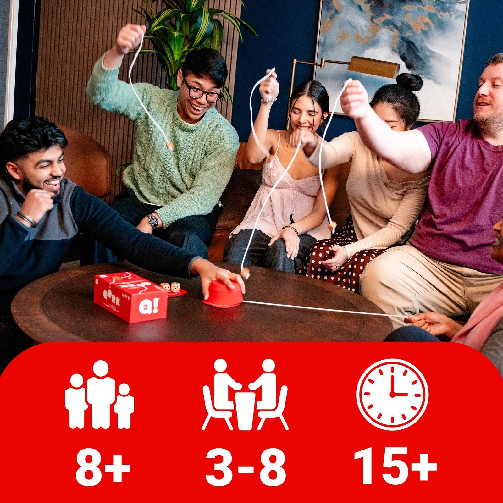Qork Fast-Paced Reflex Dice Catcher Party Game Compact Portable 3-8 Players