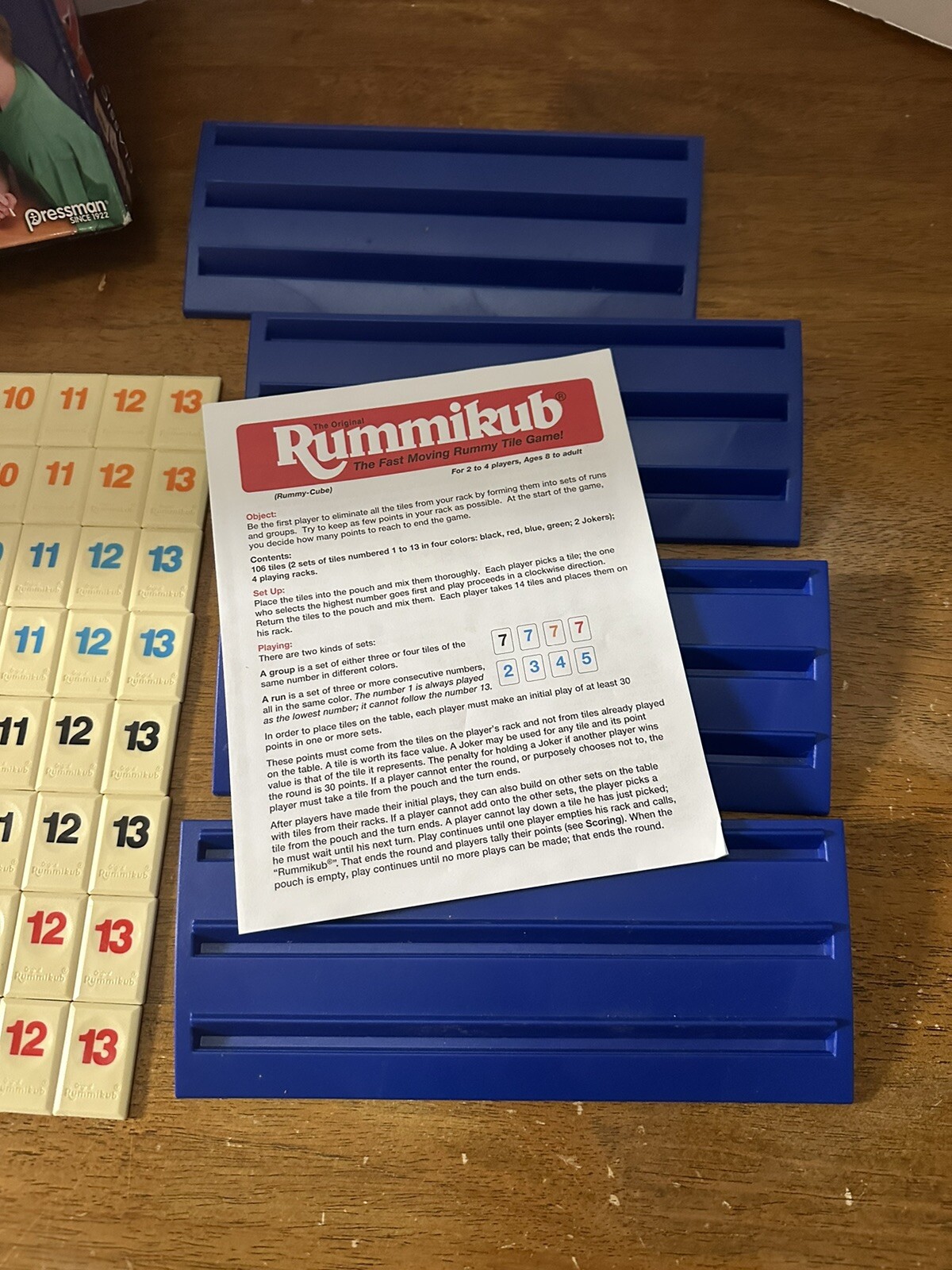 The Original Rummikub Game Classic Complete Pressman 2-4 Players 2015 #0400K