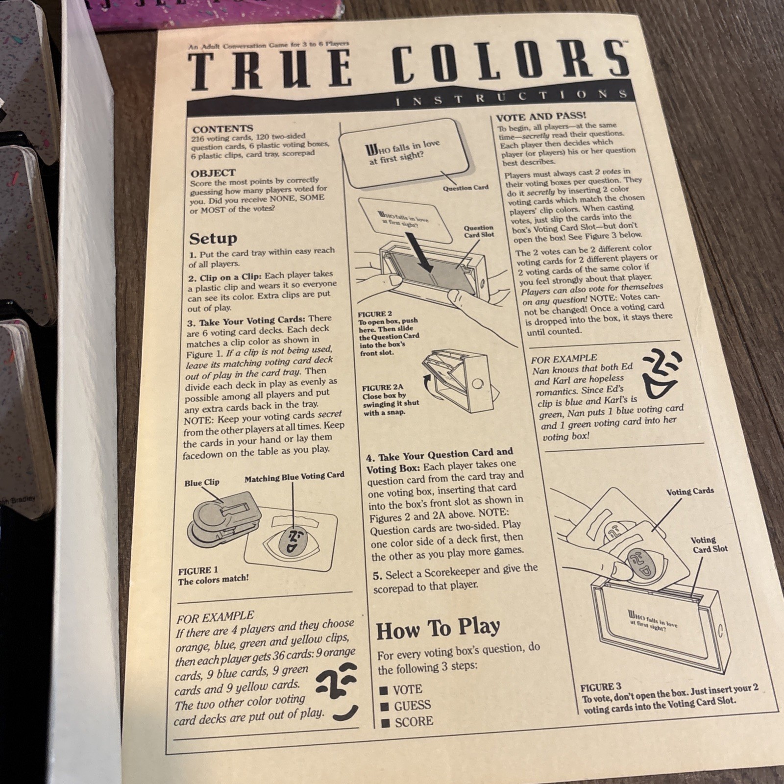 True Colors Board Game Vintage 1990 Milton Bradley Nearly Unplayed 101 Questions