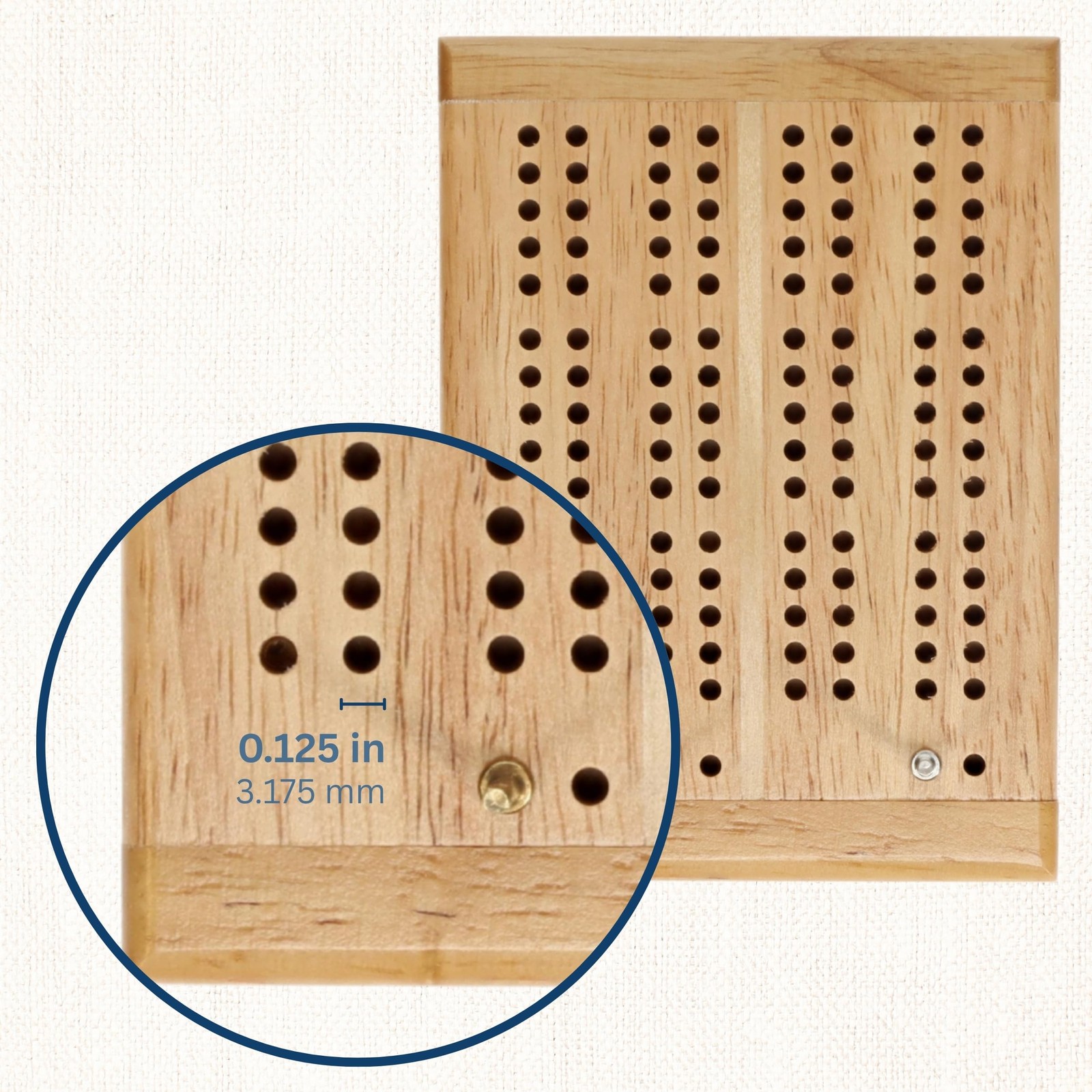 WE Games Wooden Travel Cribbage Board Game Set 4.75 in, Small 2 Track Travel Cri