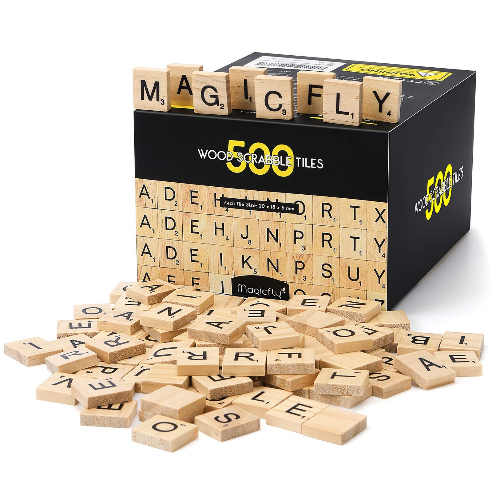 500 Pieces Letter Tiles, Wooden Scrabble Tiles for Crafts, A-Z Capital Wood