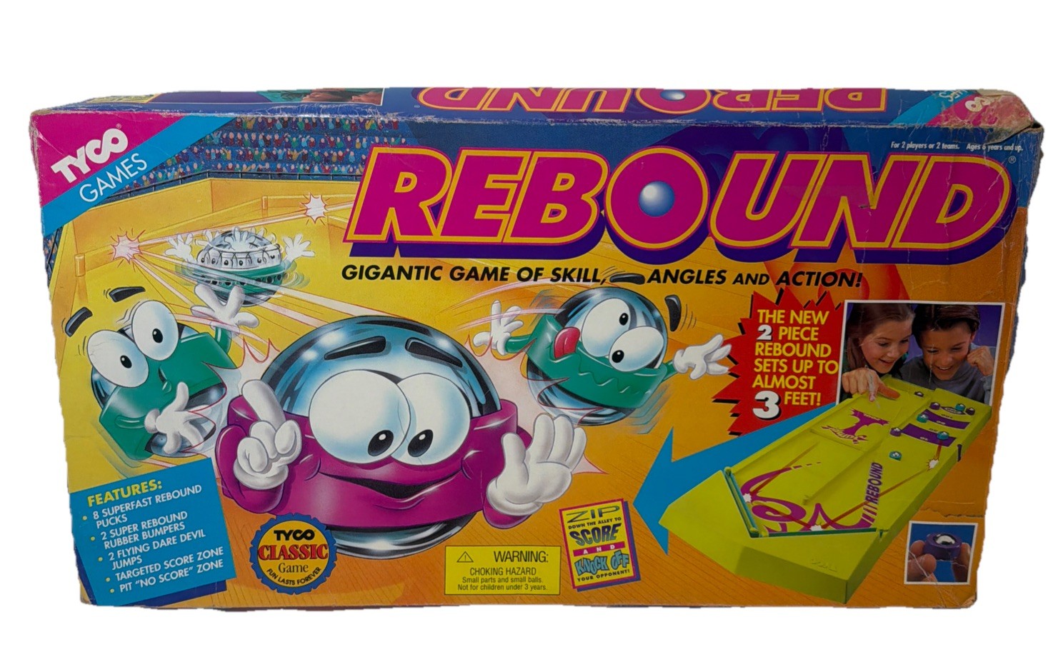 VINTAGE Rebound Bumper Game COMPLETE Tyco Games 1994 Shuffleboard Action Skill