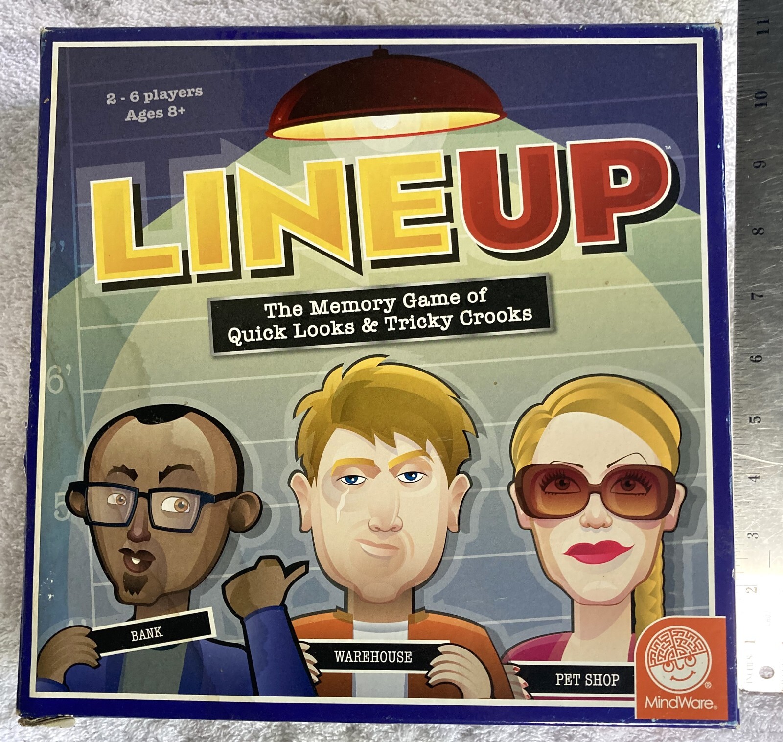 LINE UP BOARD GAME -THE MEMORY GAME OF QUICK LOOKS & TRICKY CROOKS MINDWARE 2010