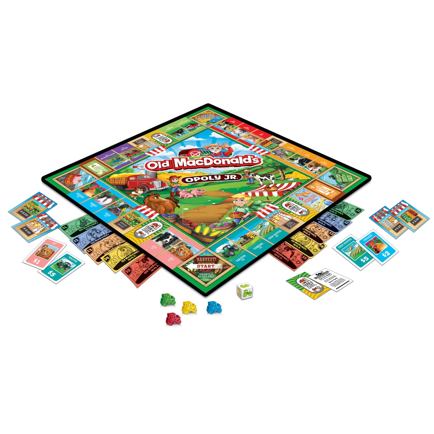 MasterPieces – Old MacDonald’s Farm Opoly Junior – Board Game for Kids