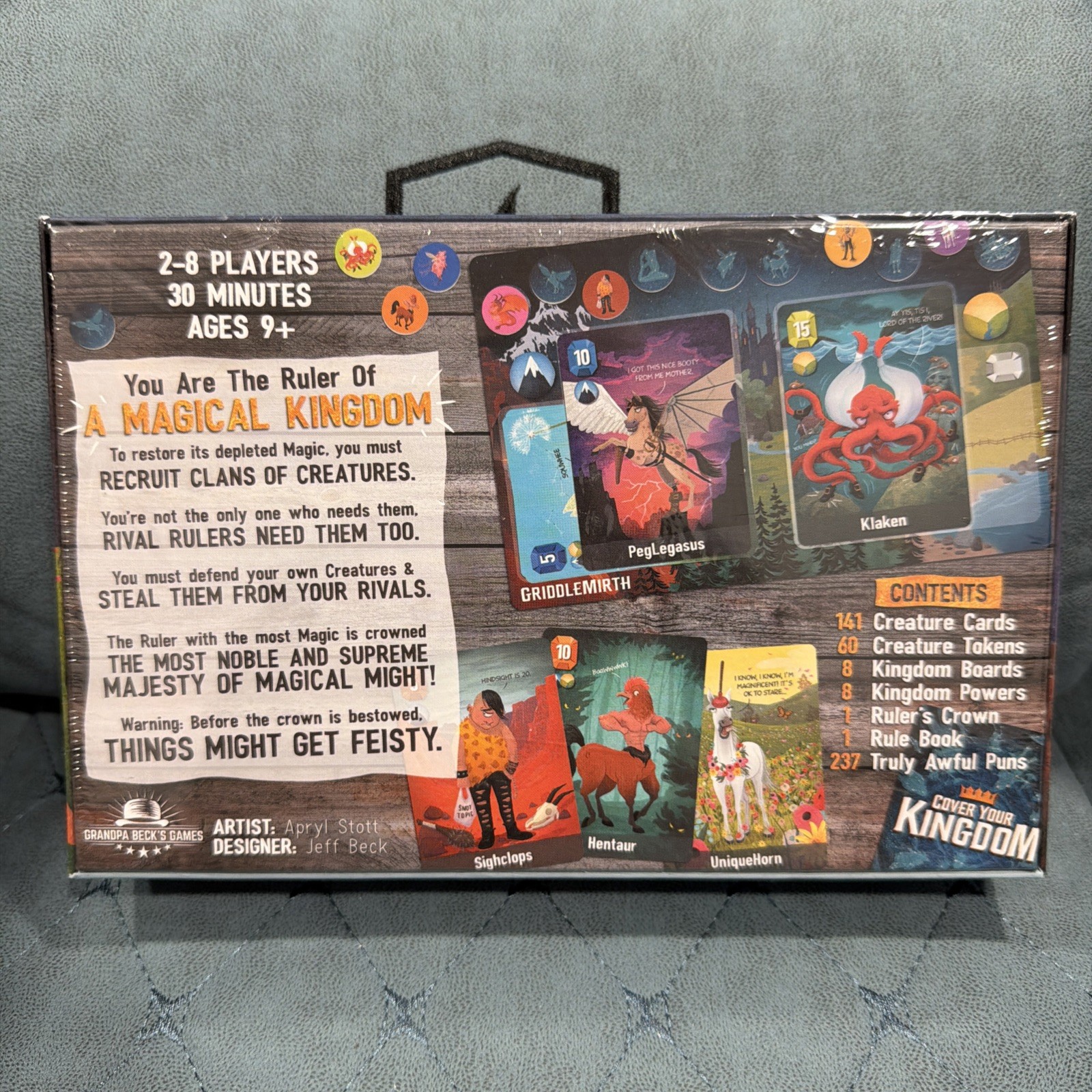 Cover Your Kingdom (Brand New, Sealed) Grandpa Beck’s Games Ages 9+ 2-8 Players
