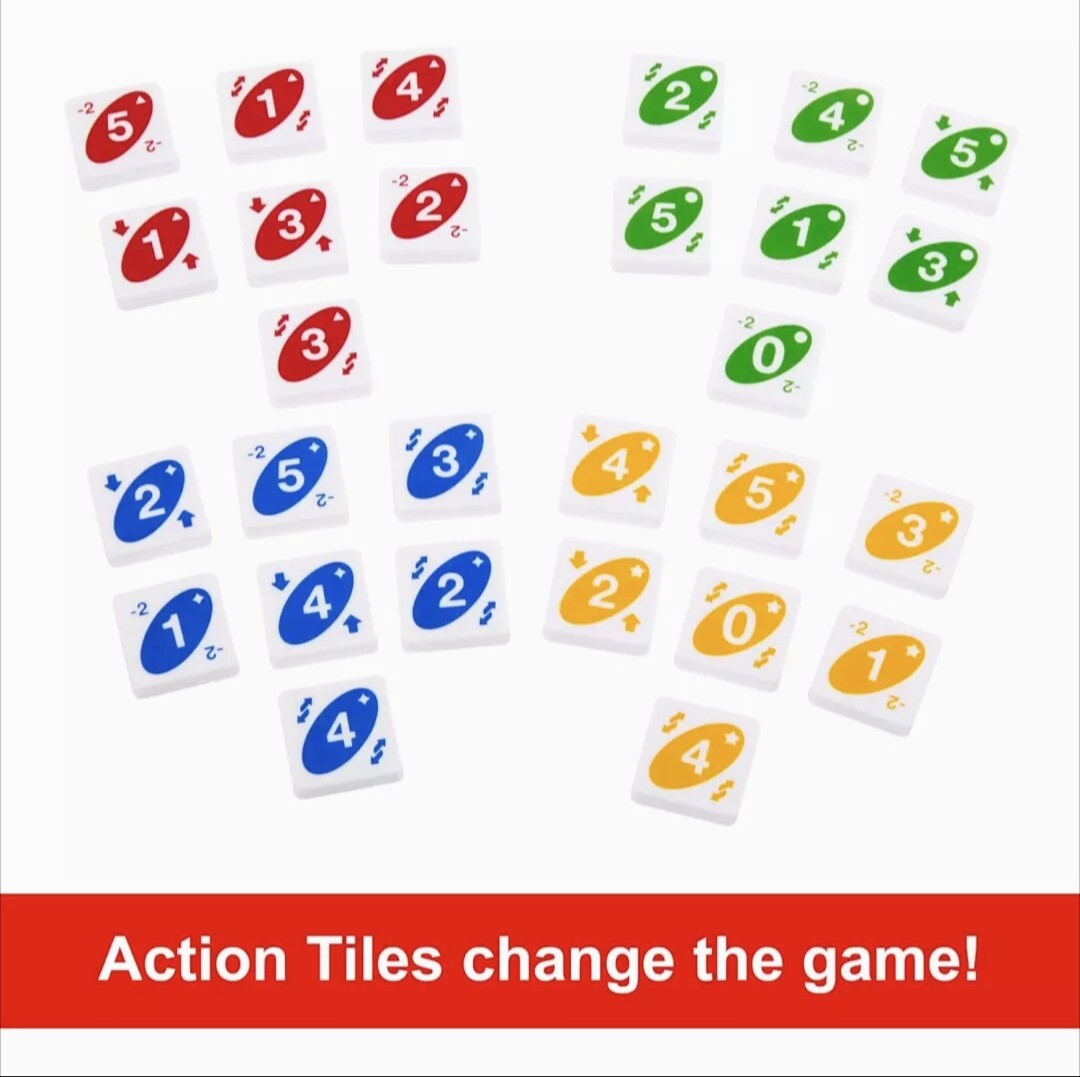 UNO Quatro Game with Colored Tiles & Plastic Game Grid for Adult, Family & Ga…