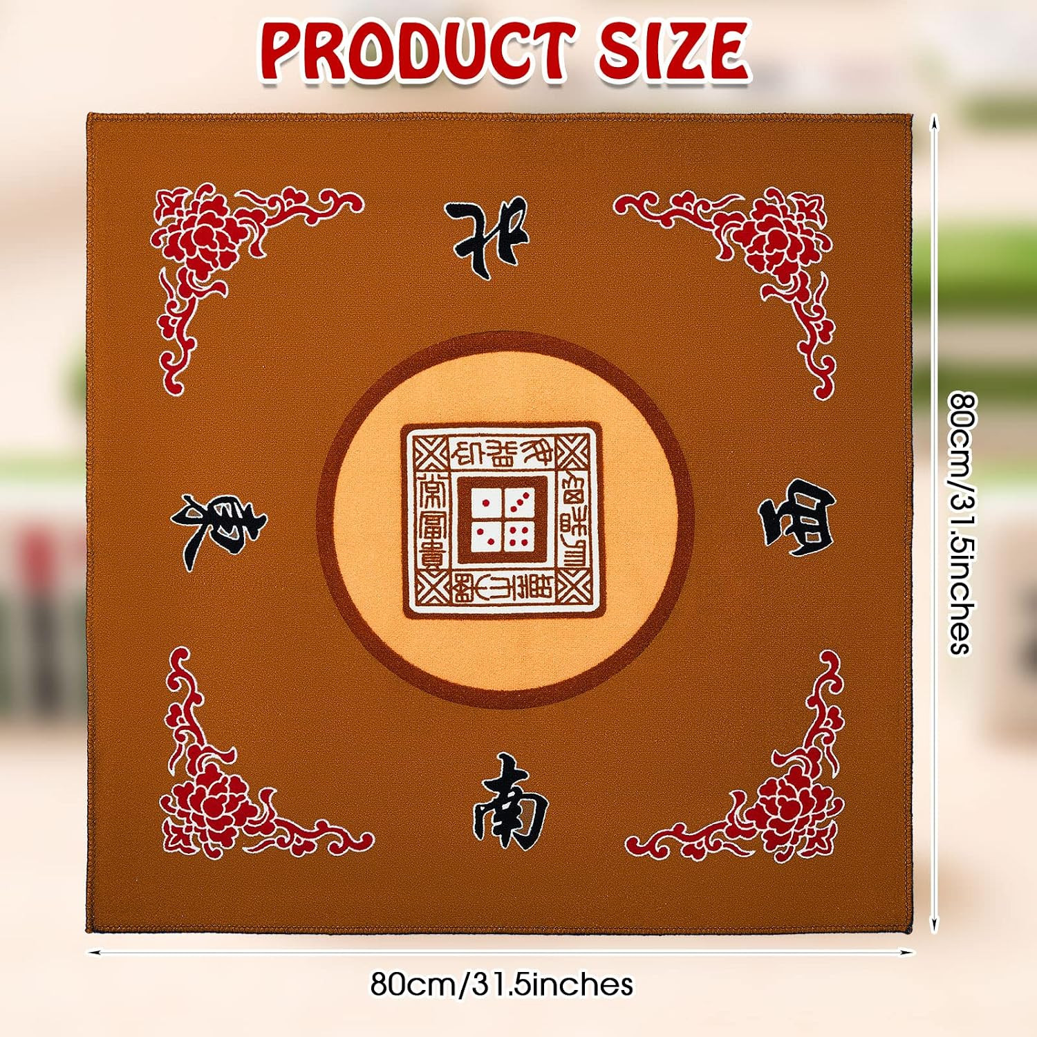 Anti Slip Noise Reduction Mahjong Table Mat with Carrying Bag 31.5 Inches