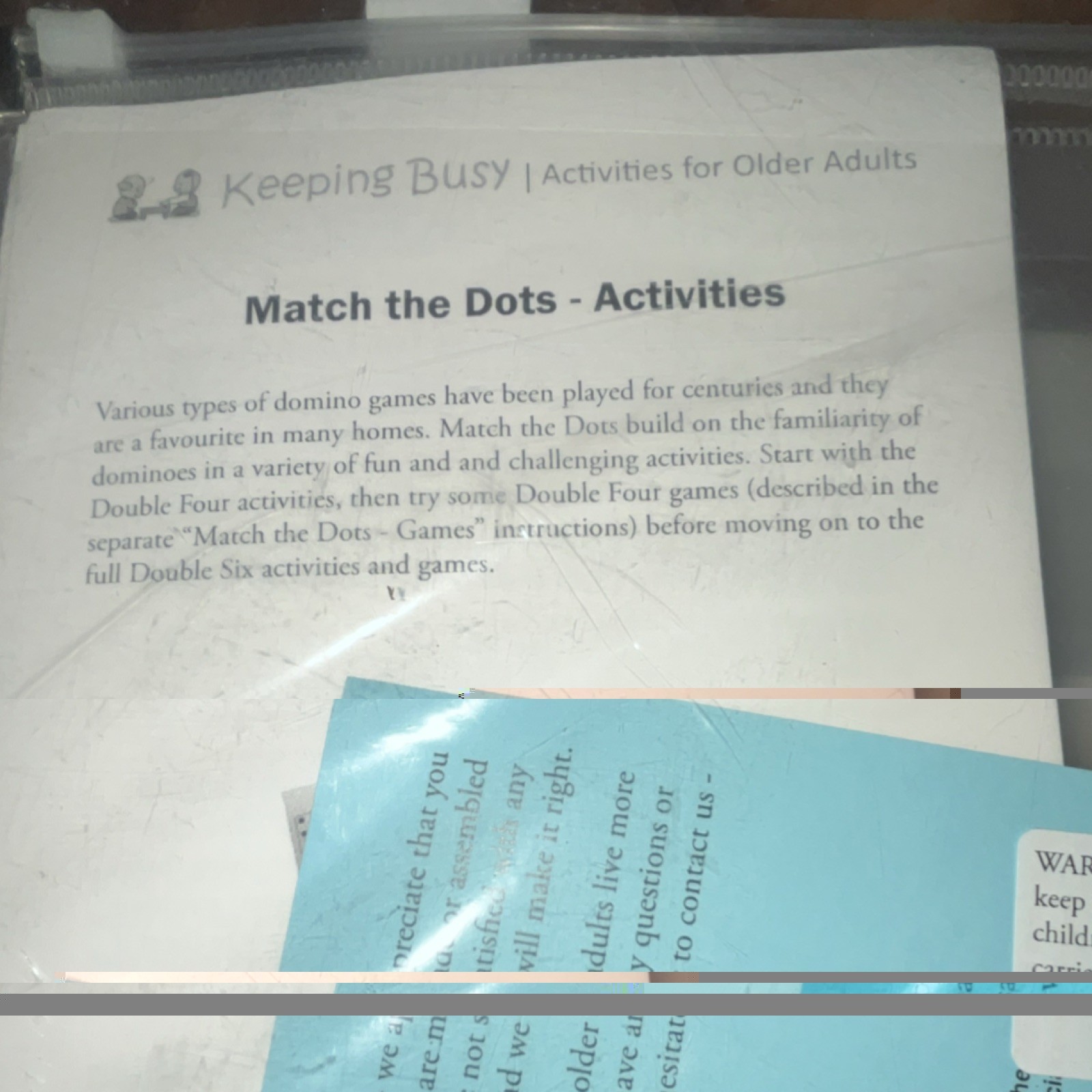 Keeping Busy Match the Dots Pre-Sorted Domino Set Ages 8+ Complete