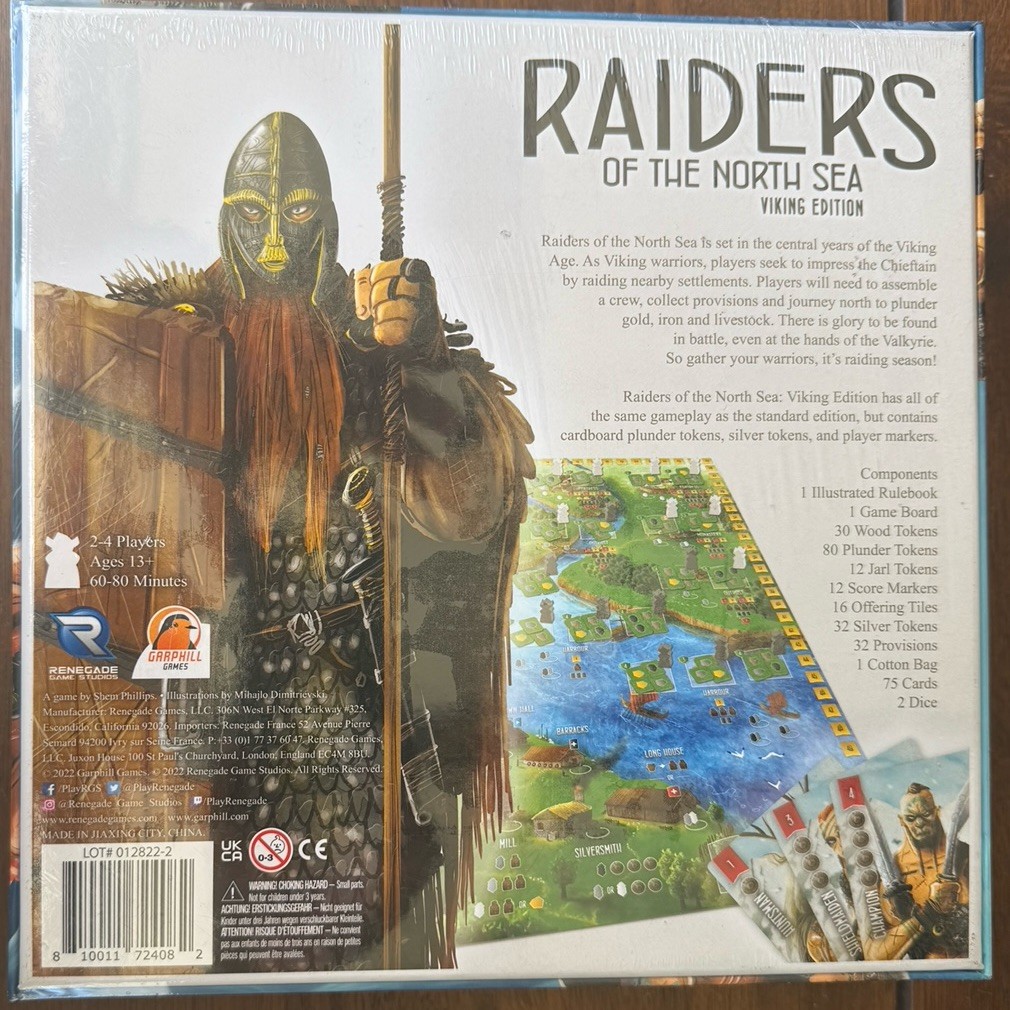 Renegade Raiders of the North Sea: Viking Edition Board Game 2-4 13+