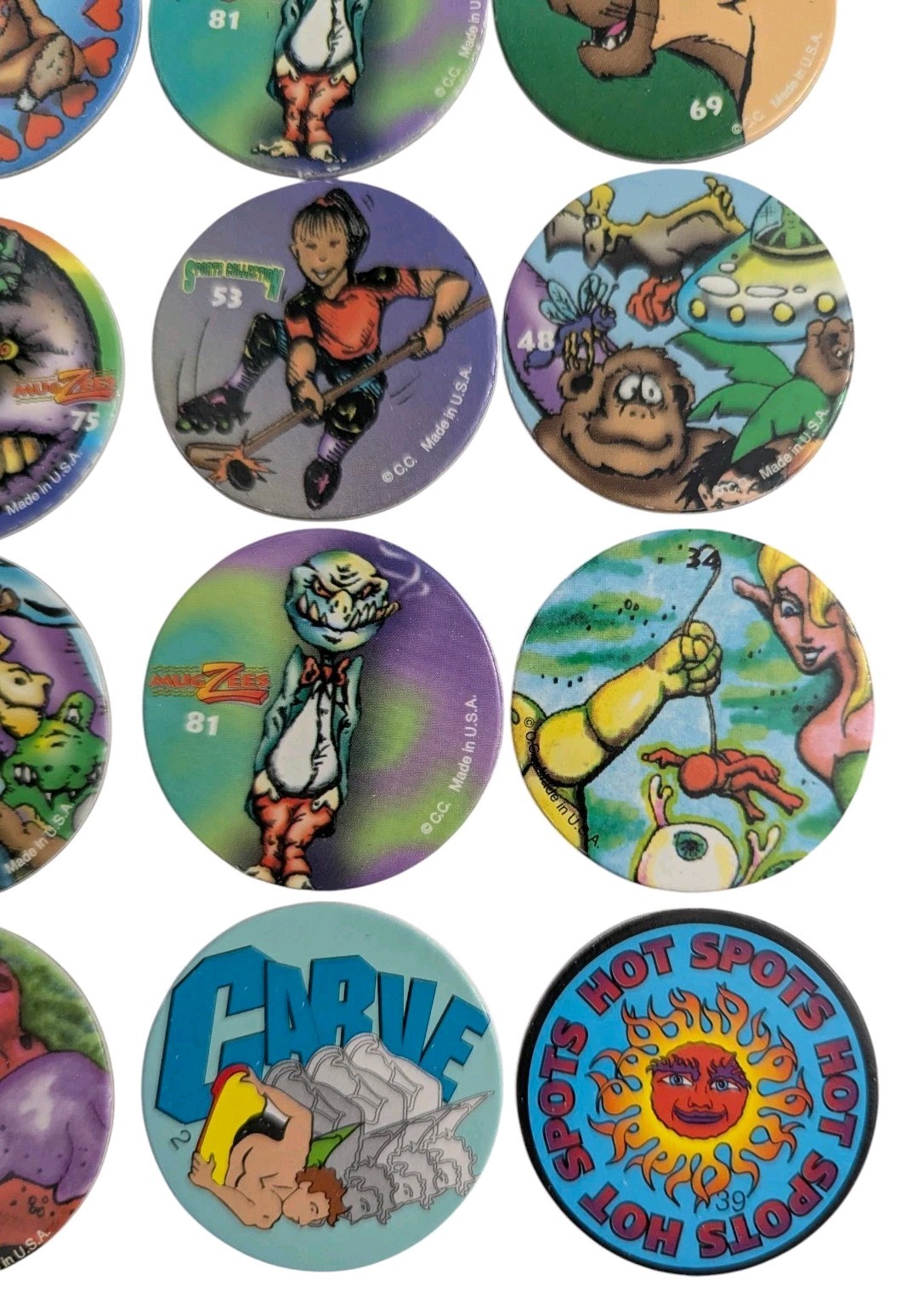 20 POGs Milk Caps Vintage Variety Vtg 90s 1990s Miscellaneous Lot Paper