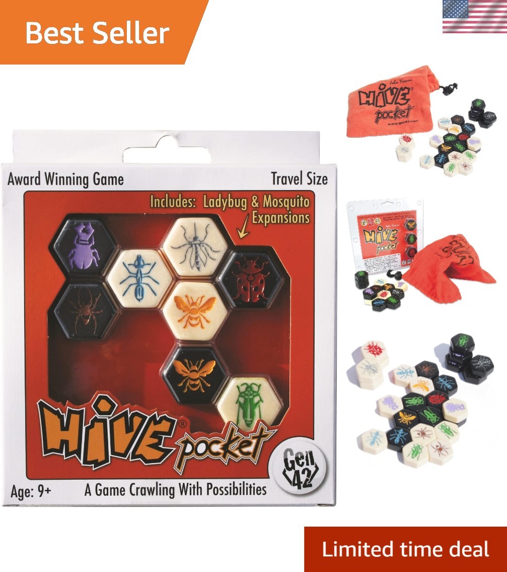 Strategic Hive Pocket Game for 2 – Includes Expansions, Ideal for On-the-Go Fun