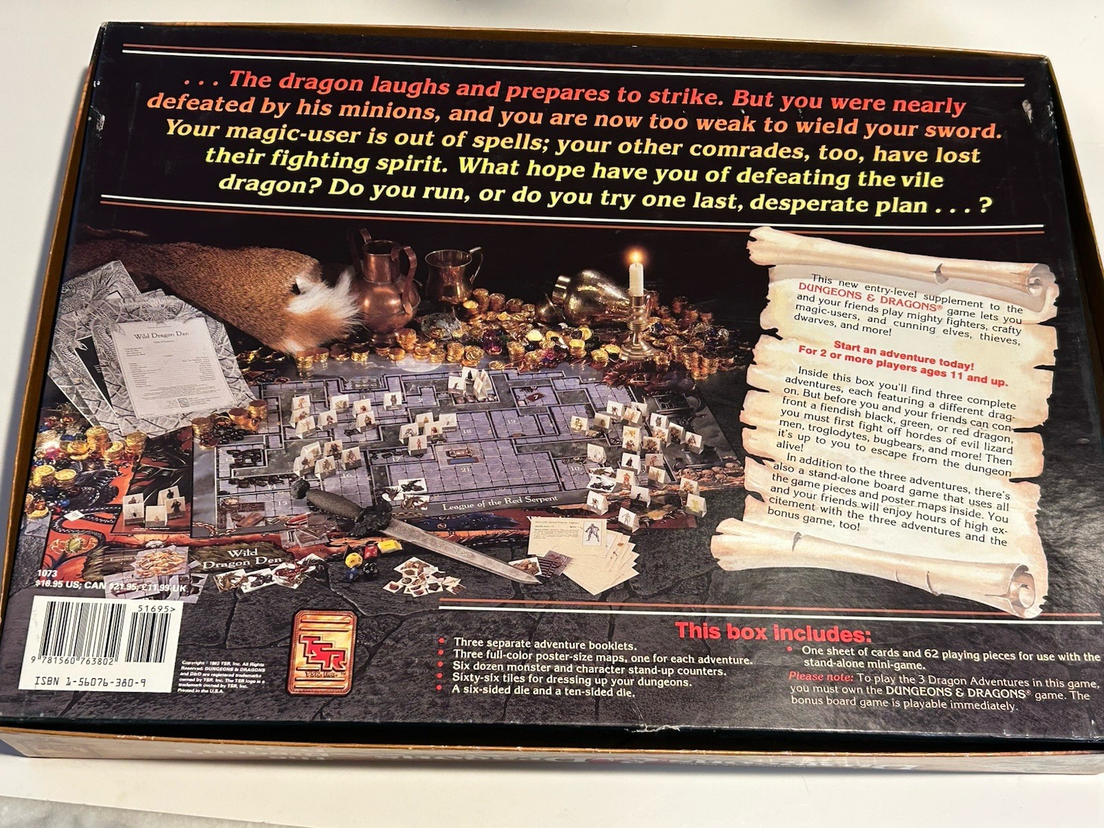 Vintage 1992 D&D Dungeons & Dragons TSR The Dragon’s Den 1073 Complete Unpunched