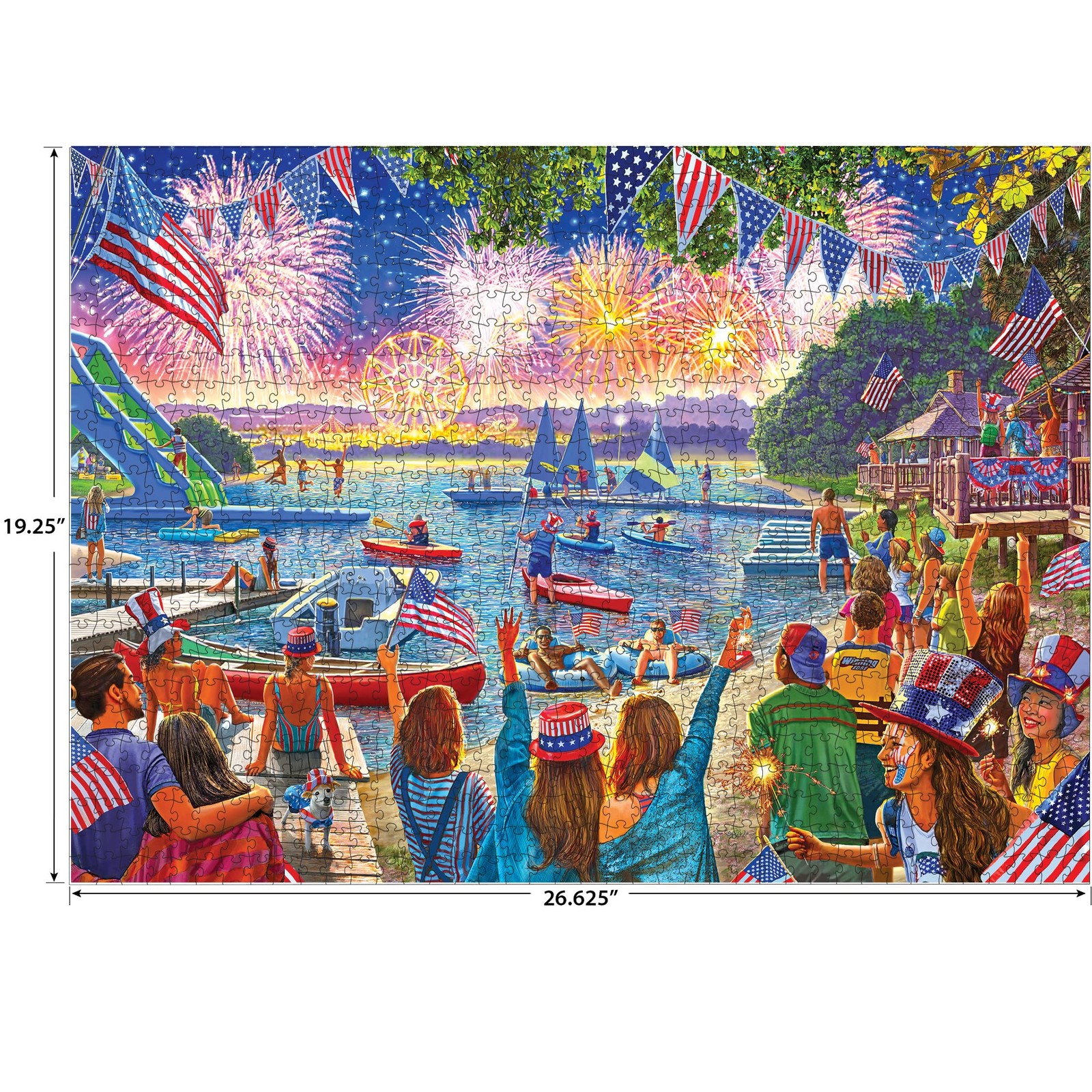 Jigsaw Puzzle 1000 Piece 4th of July Fireworks Patriotic RoseArt Kodak