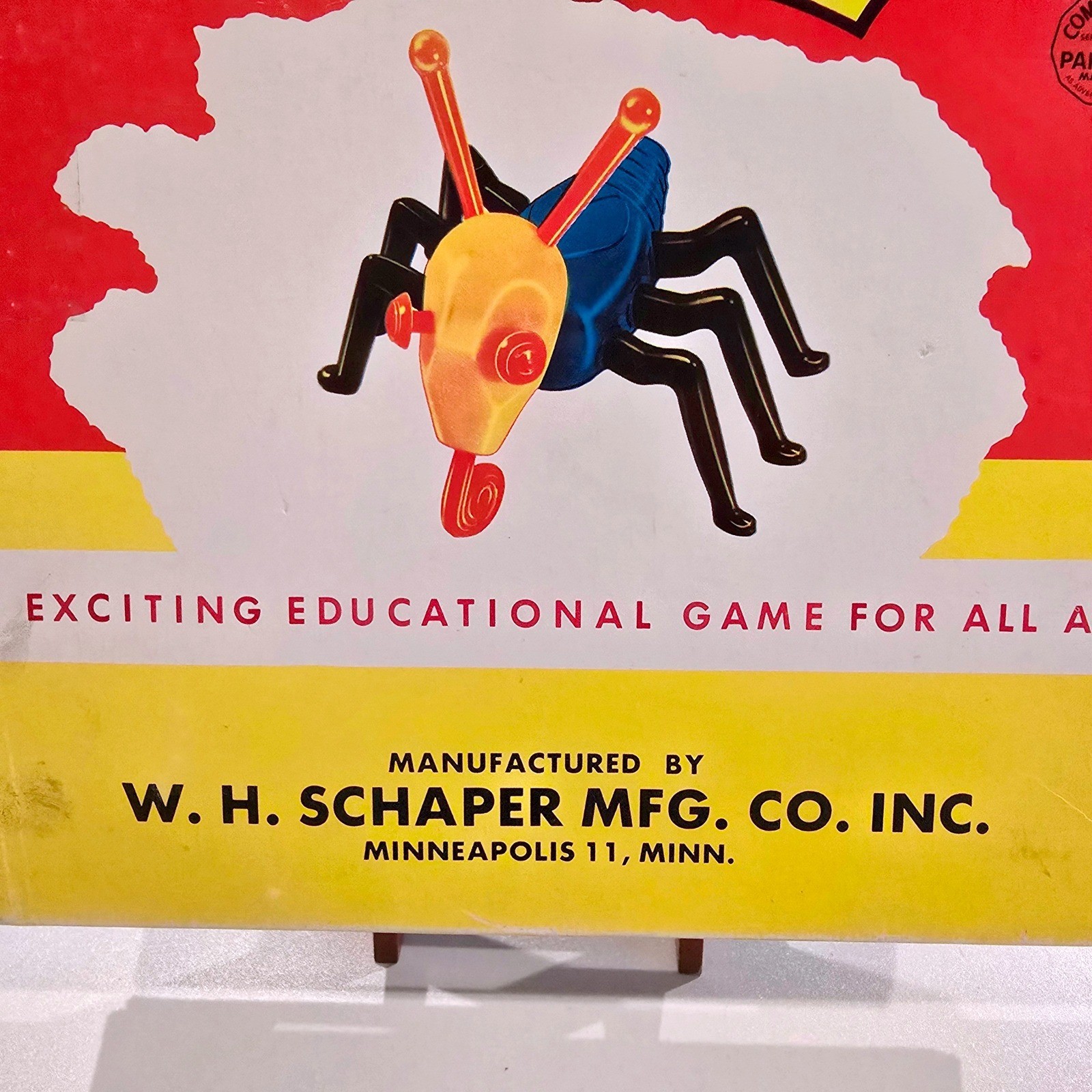 VTG 1950s Schaper Deluxe 6 Cootie Game Parts Lot 59pc Order Slip Incomplete