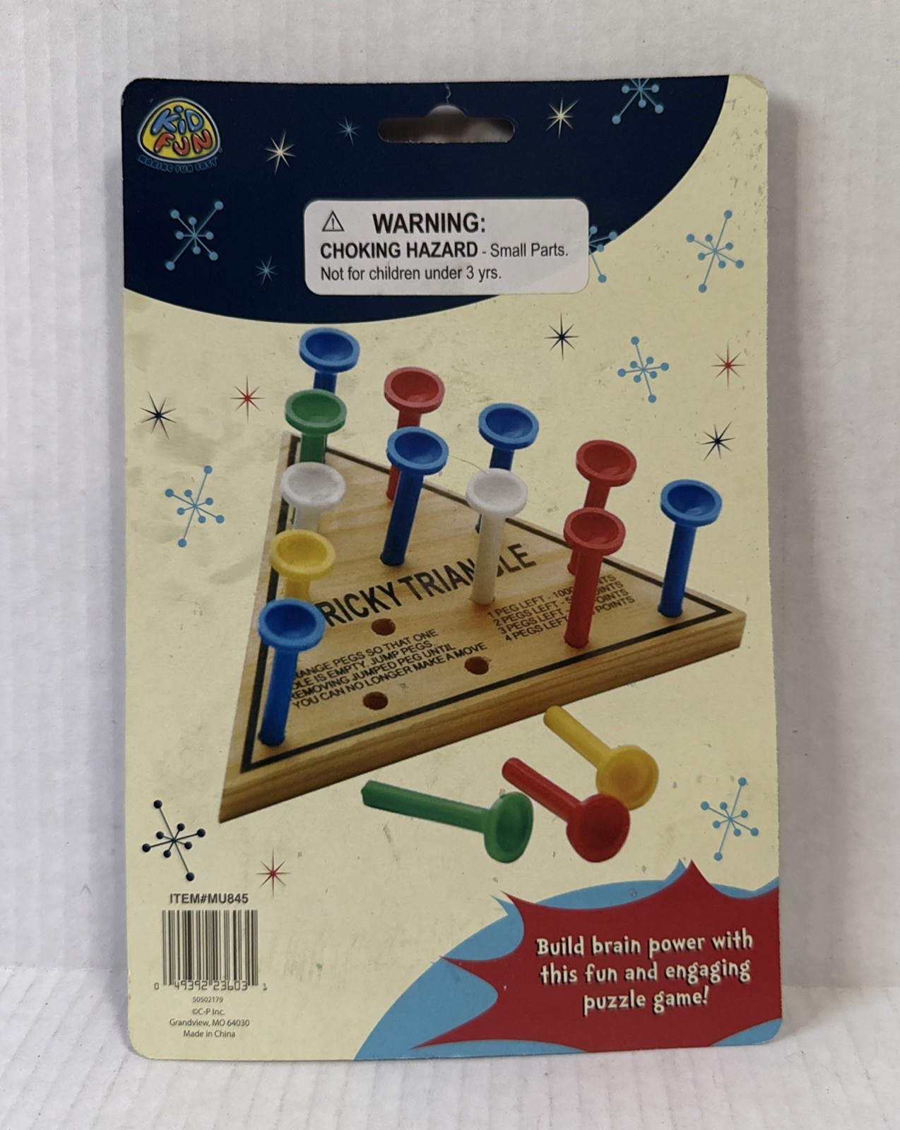 Kid Fun Wooden Tricky Triangle Puzzle Game.