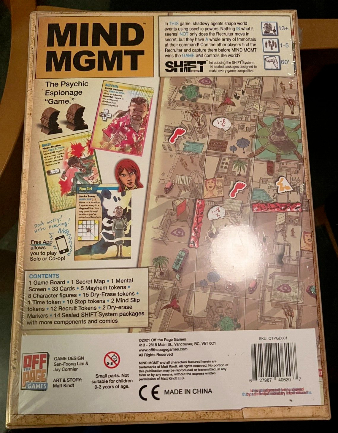 Mind MGMT Board Game KS DELUXE Edition – The Psychic Espionage Game Off the Page